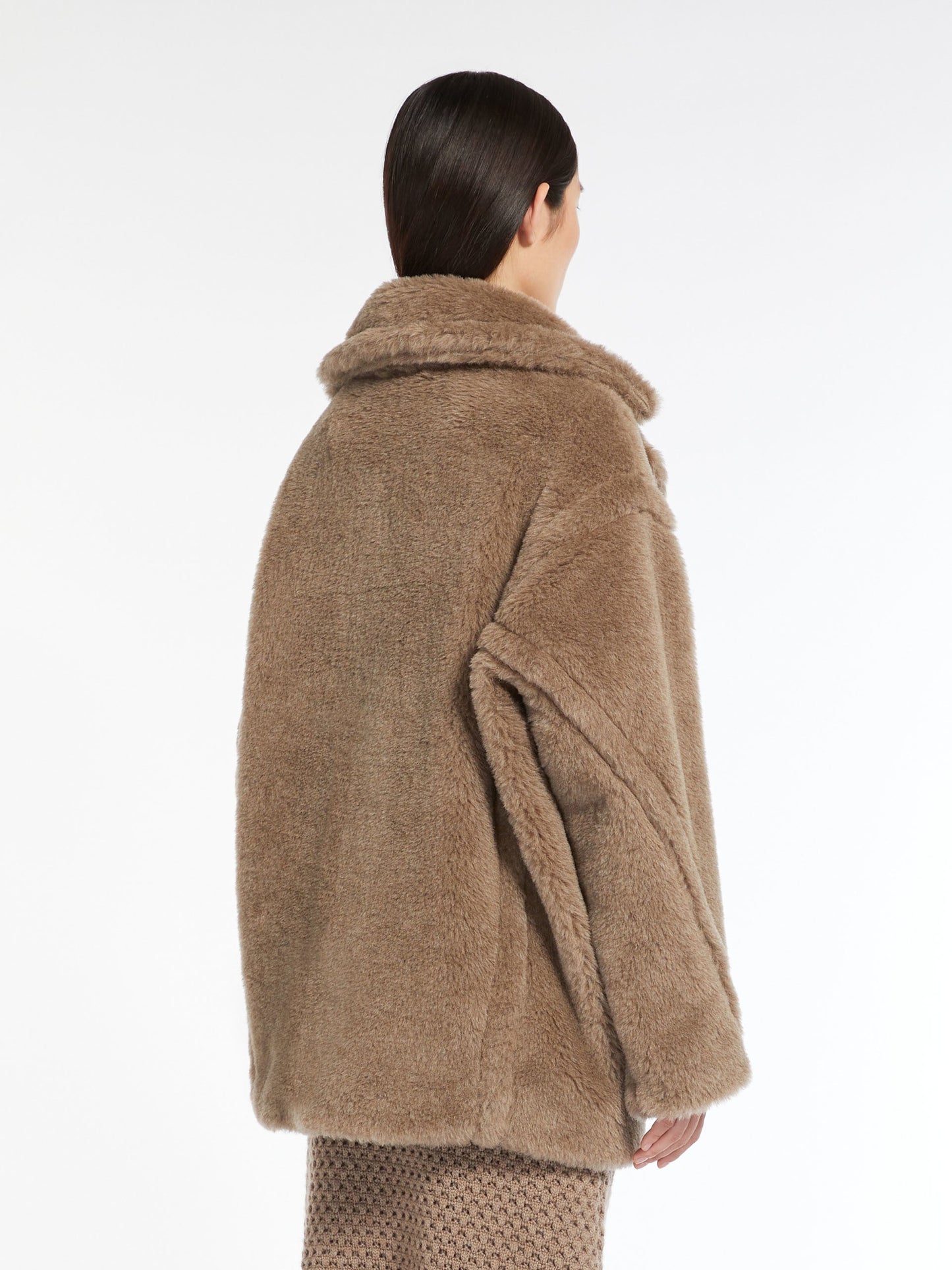 Short Teddy Bear Icon Coat in alpaca and wool