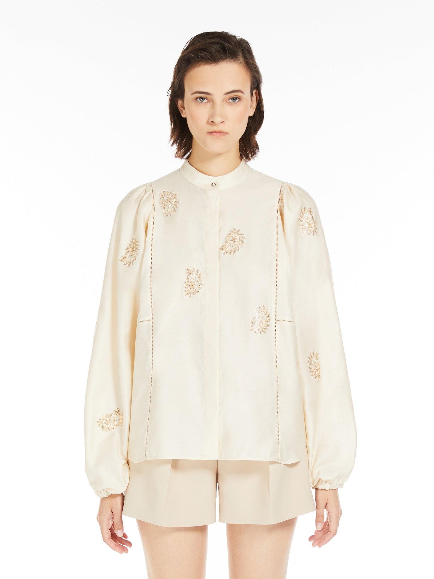 Lightweight cotton satin shirt