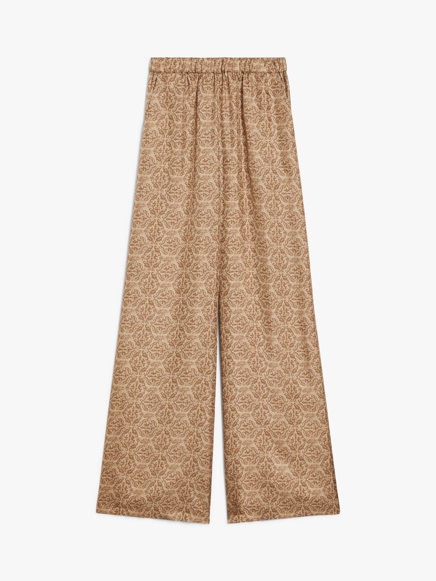 Printed silk twill trousers