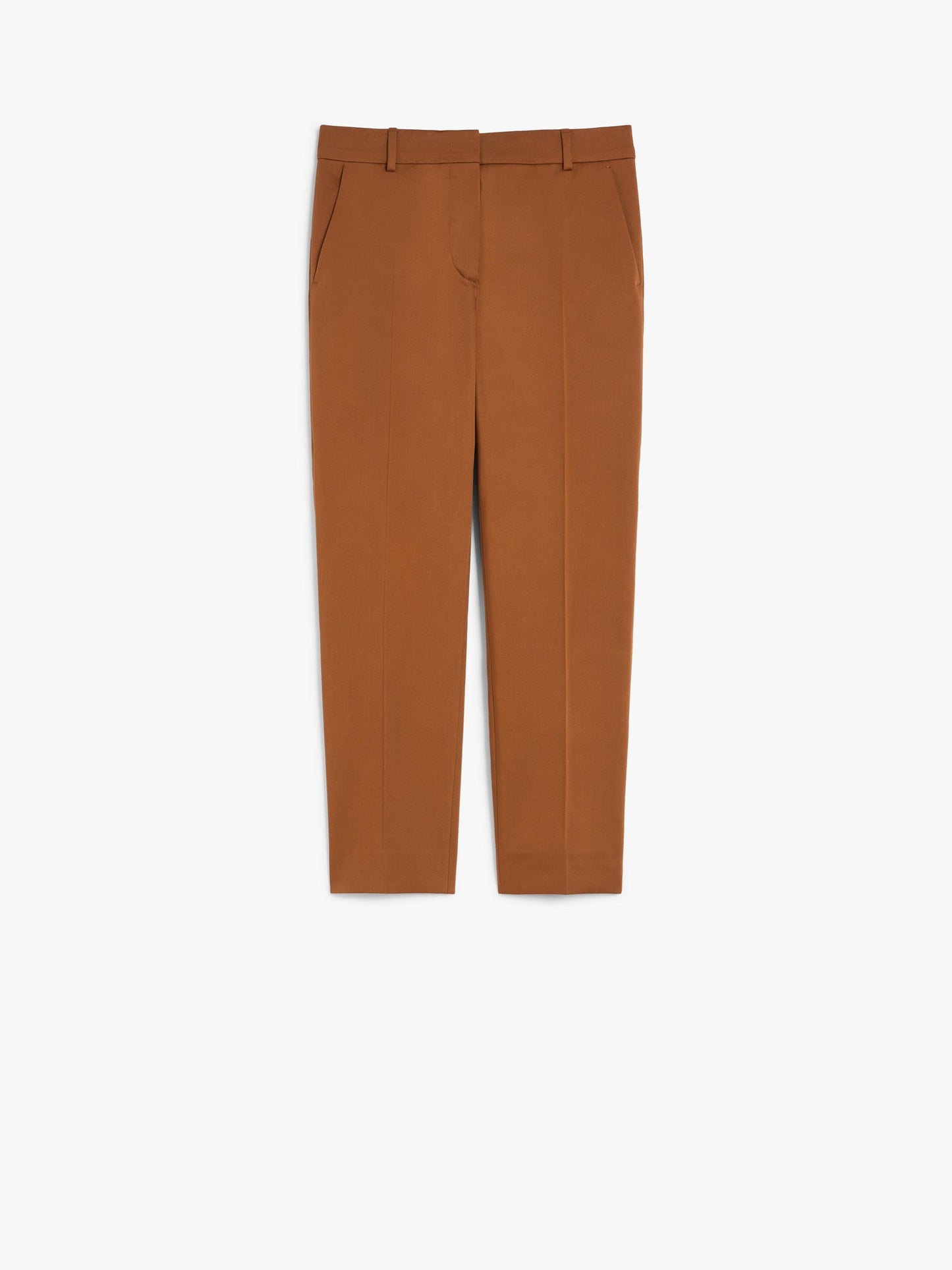 Stretch satin cropped trousers