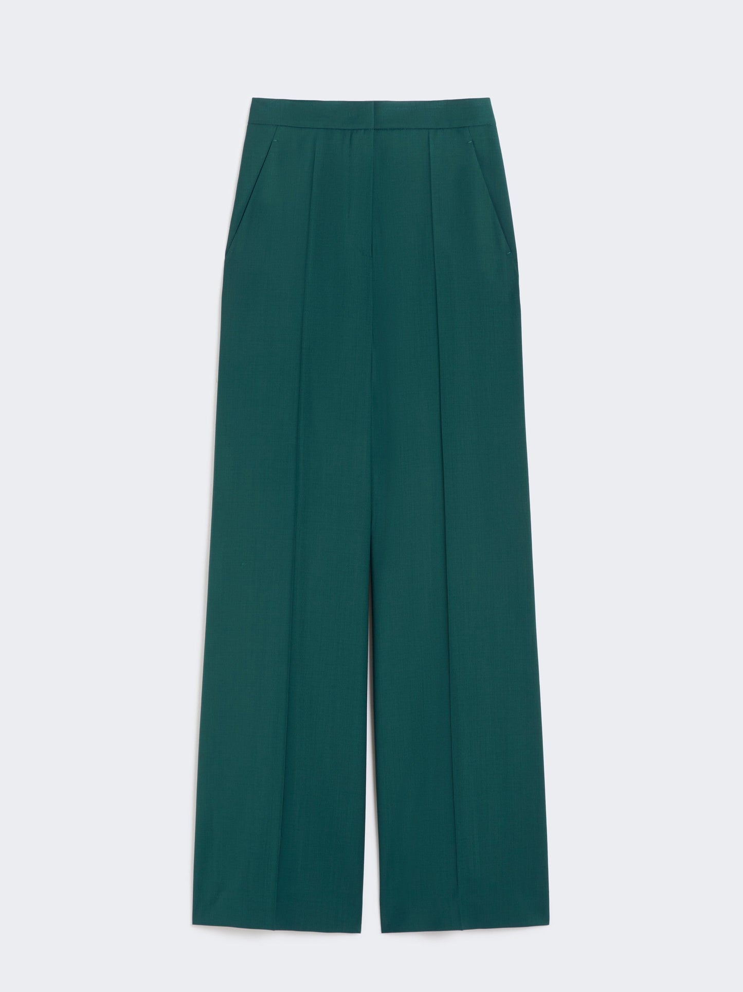 Straight-fit light wool trousers