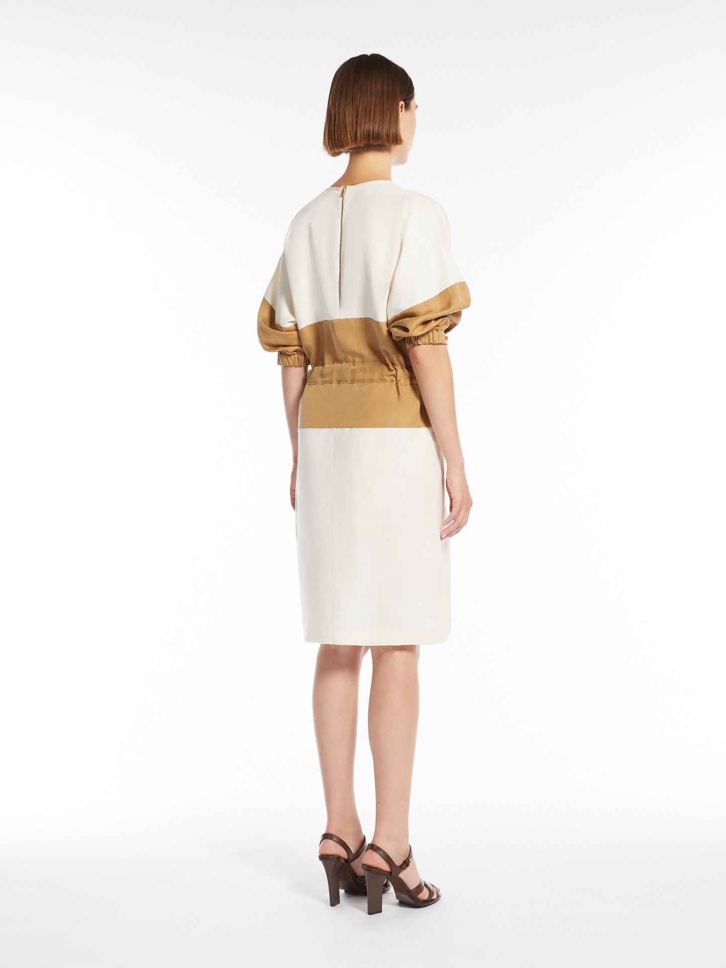 Silk and linen T-shirt dress
