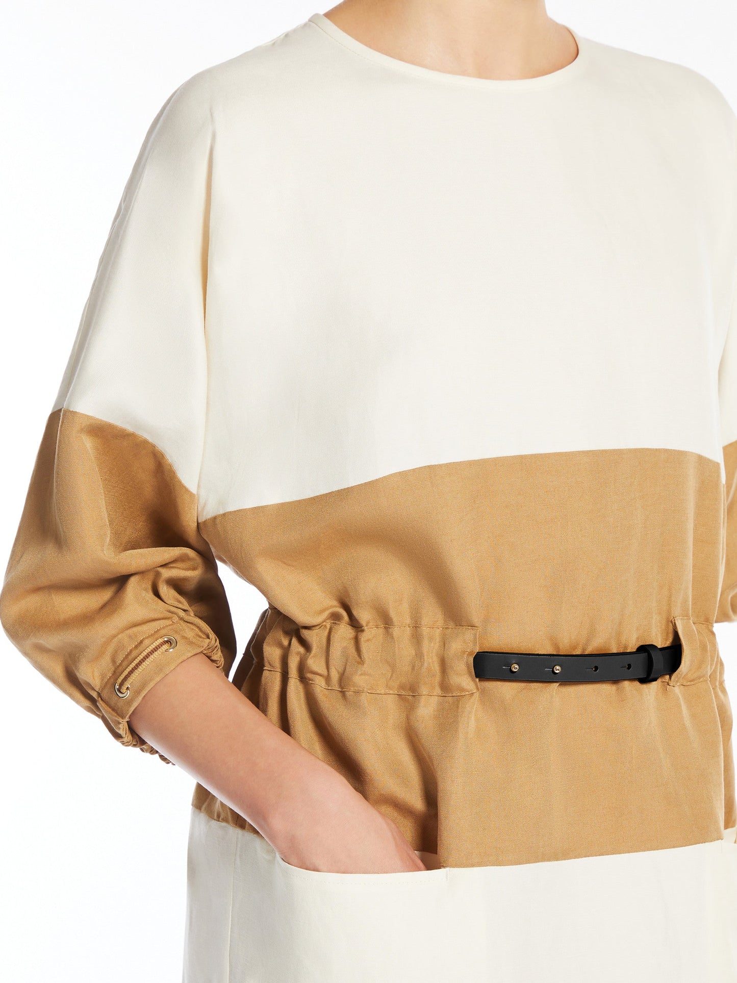 Silk and linen T-shirt dress