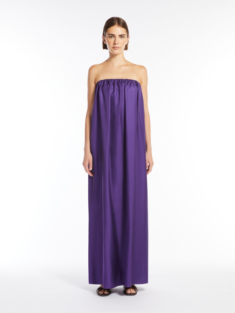 Silk twill bustier dress