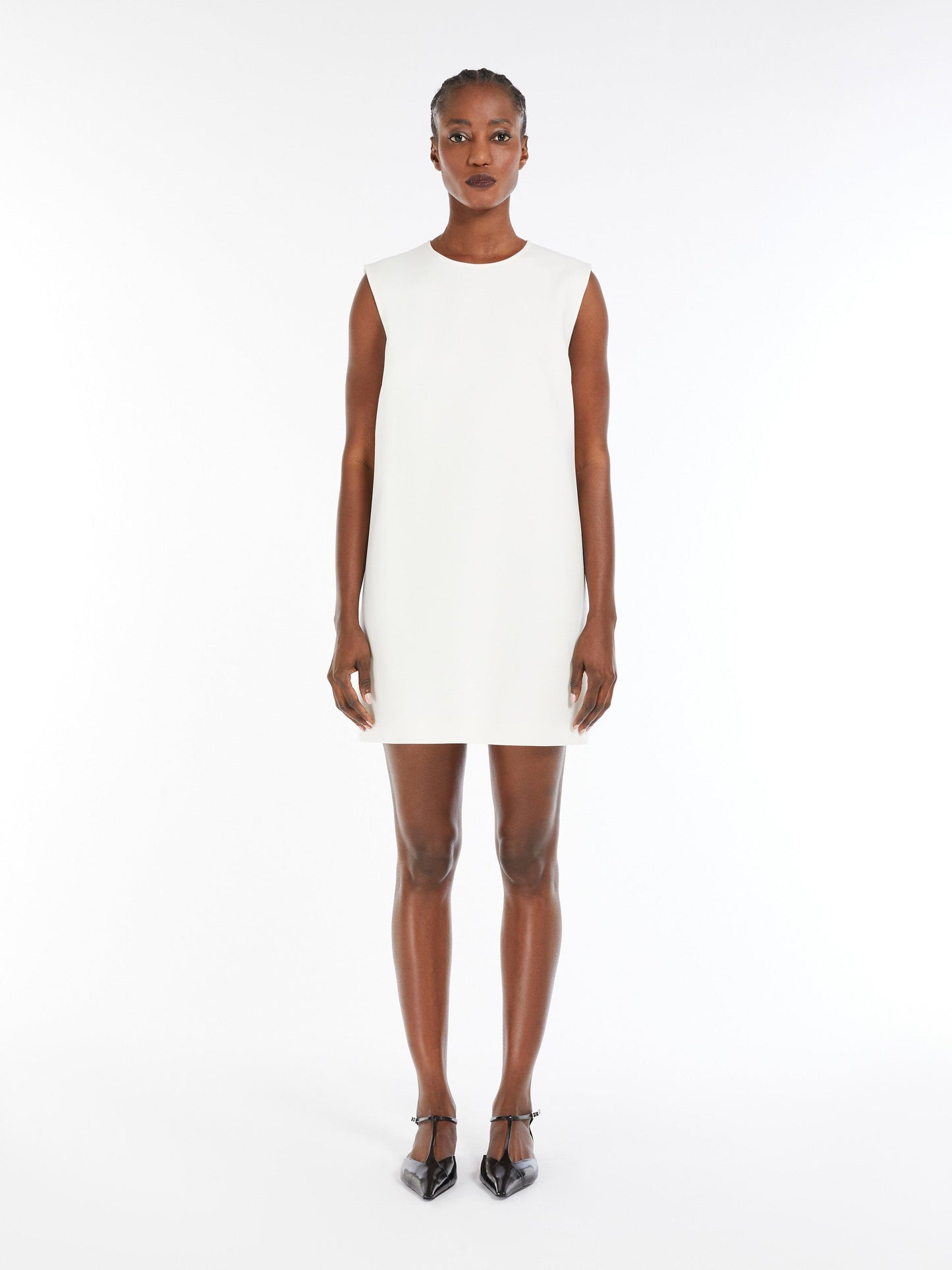 Wool canvas sleeveless dress