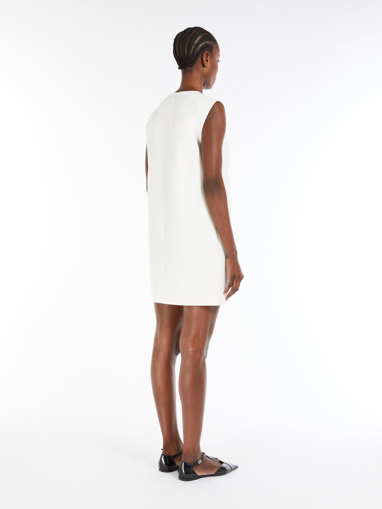 Wool canvas sleeveless dress