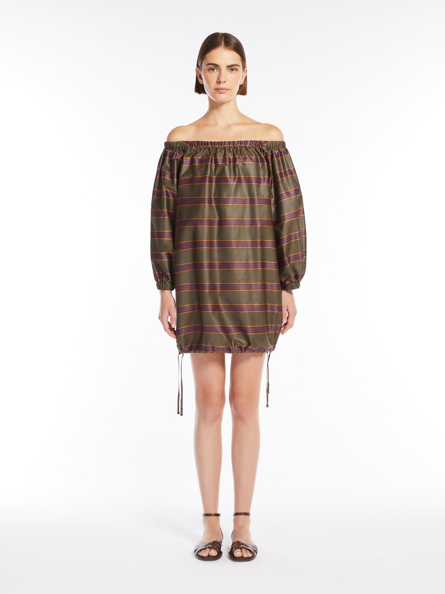 Off-the-shoulder dress in a cotton blend