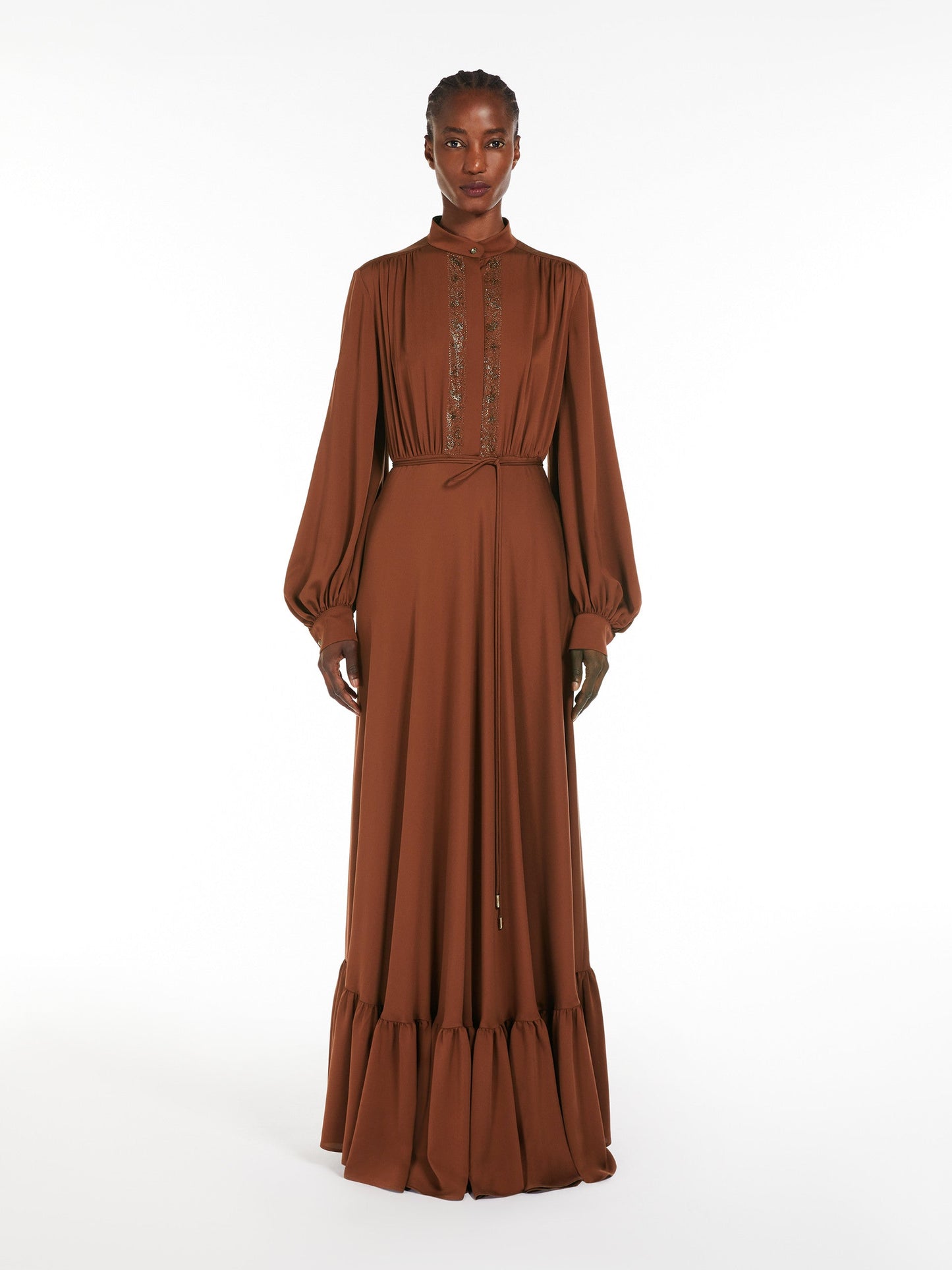 Long silk charmeuse dress