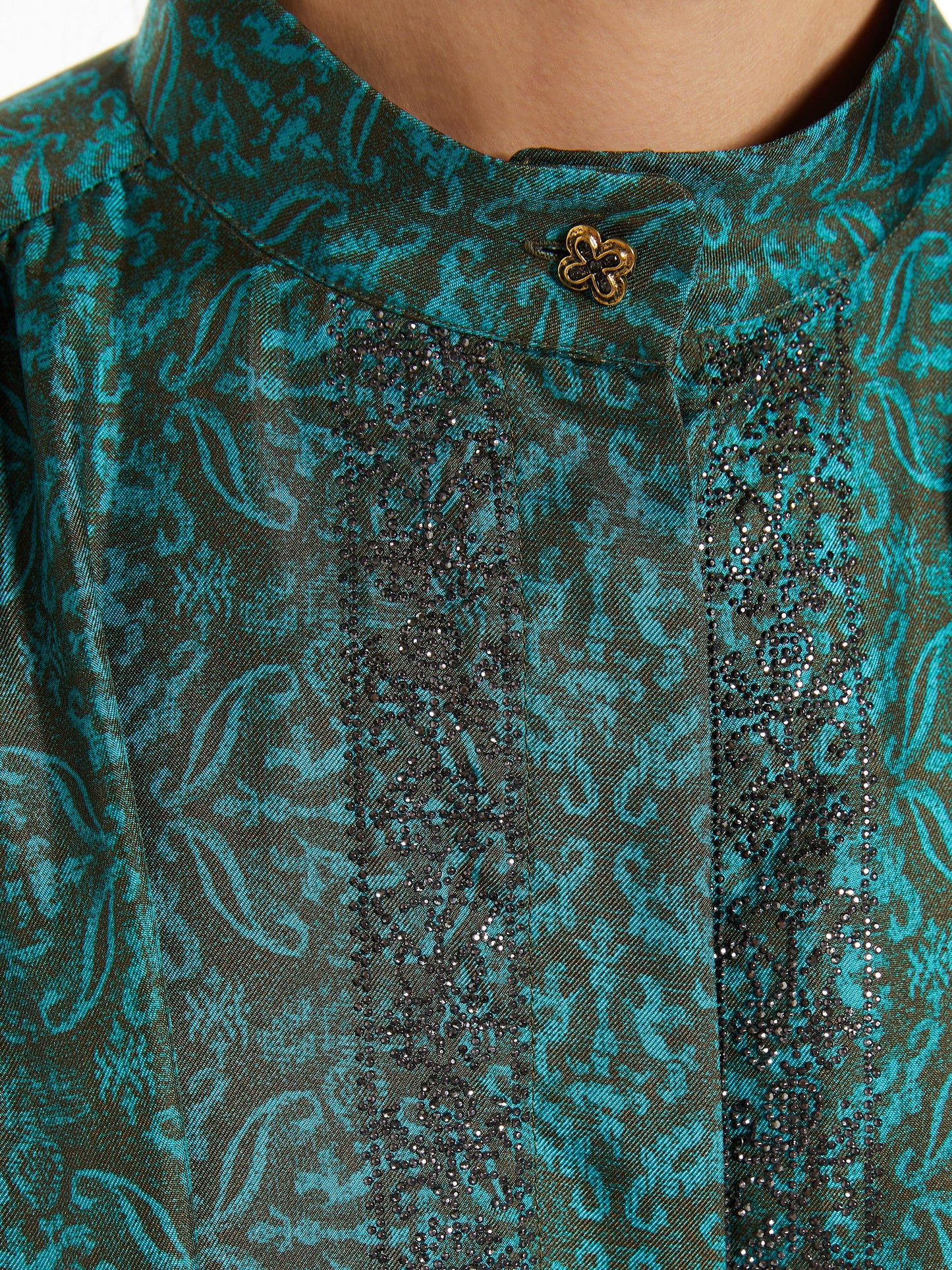 Long printed silk dress