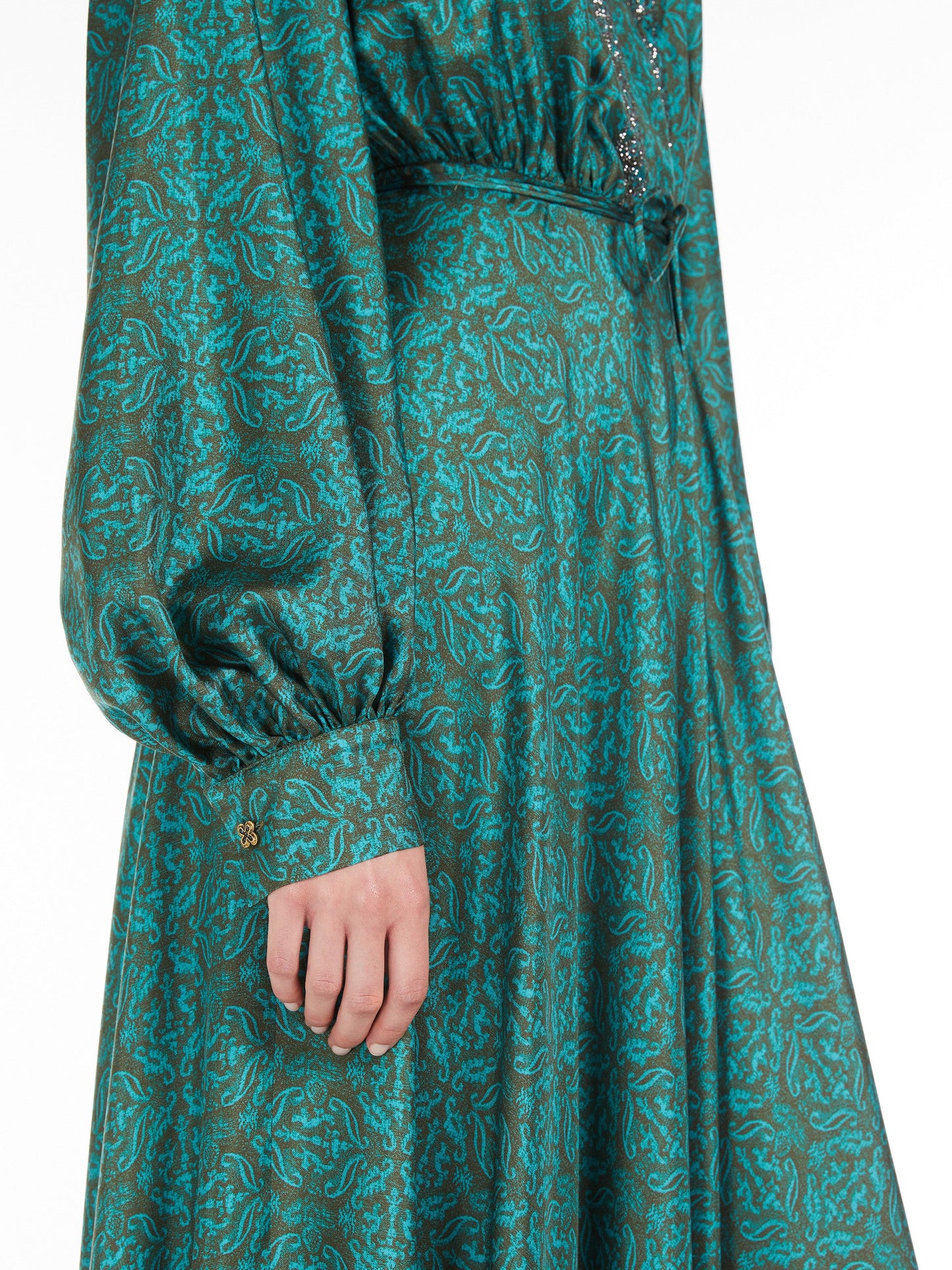 Long printed silk dress