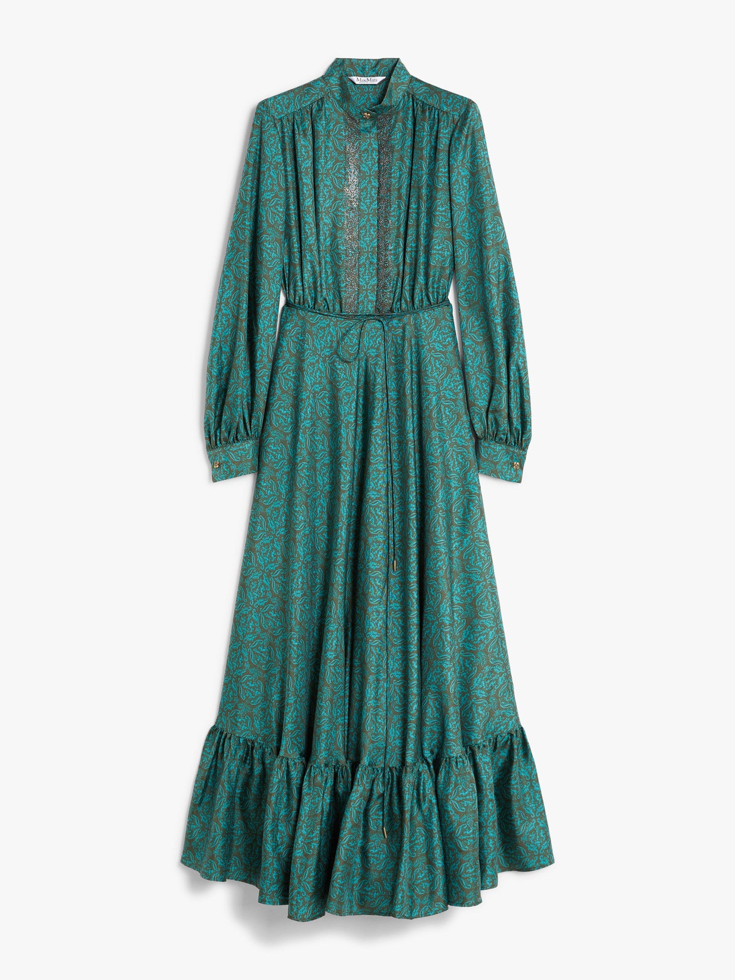 Long printed silk dress