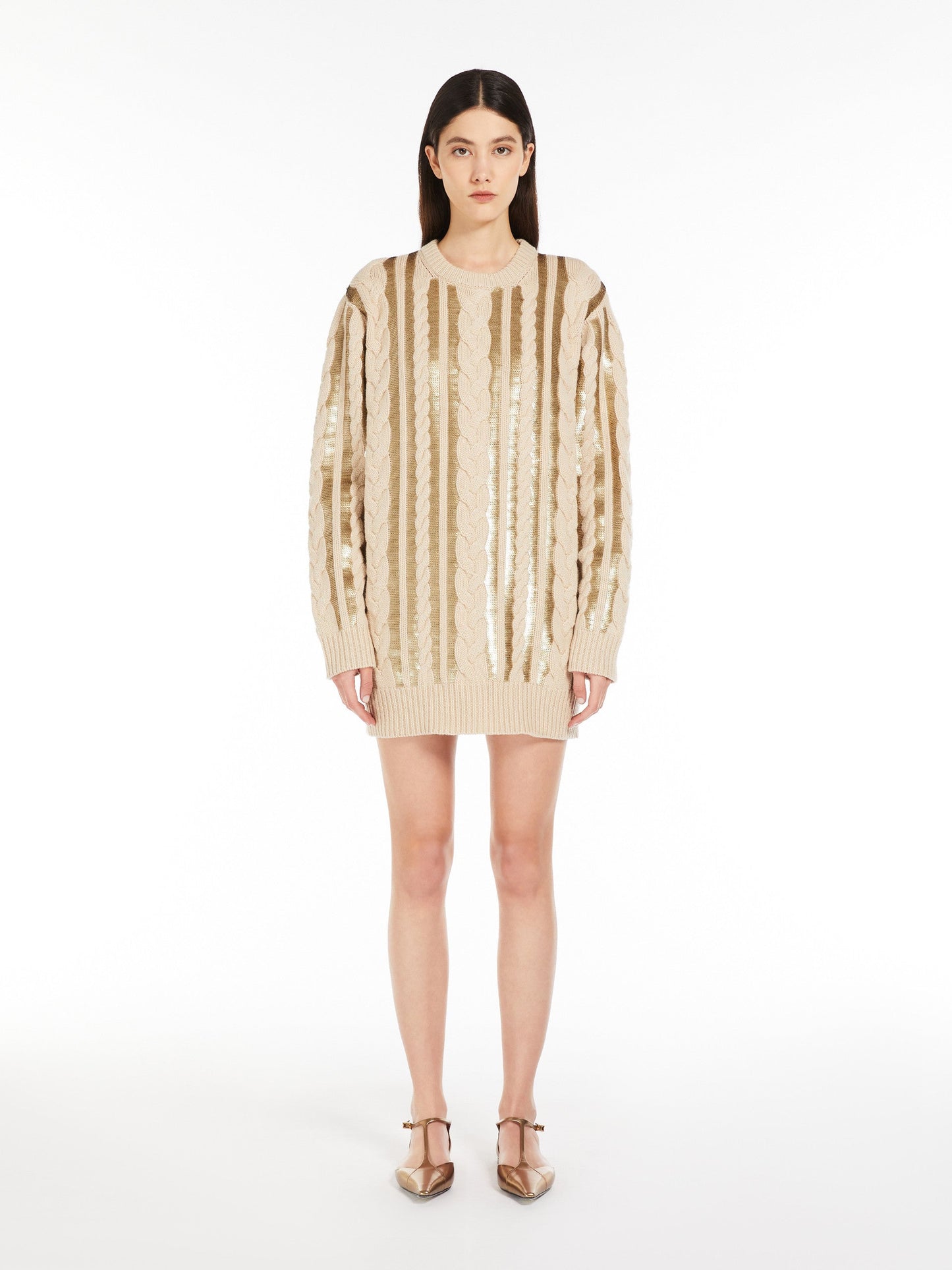 Short wool and cashmere dress