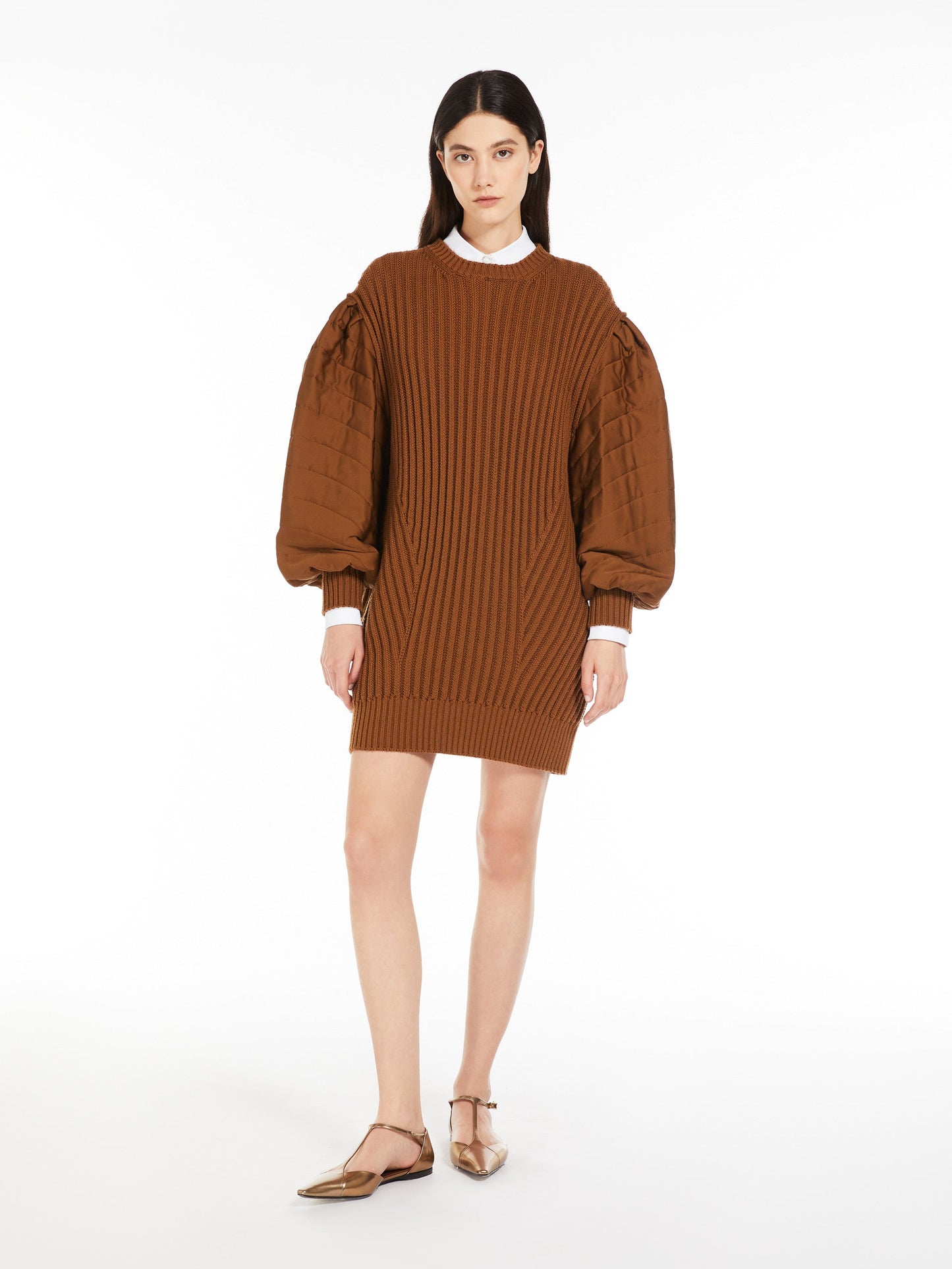 Short ribbed wool dress
