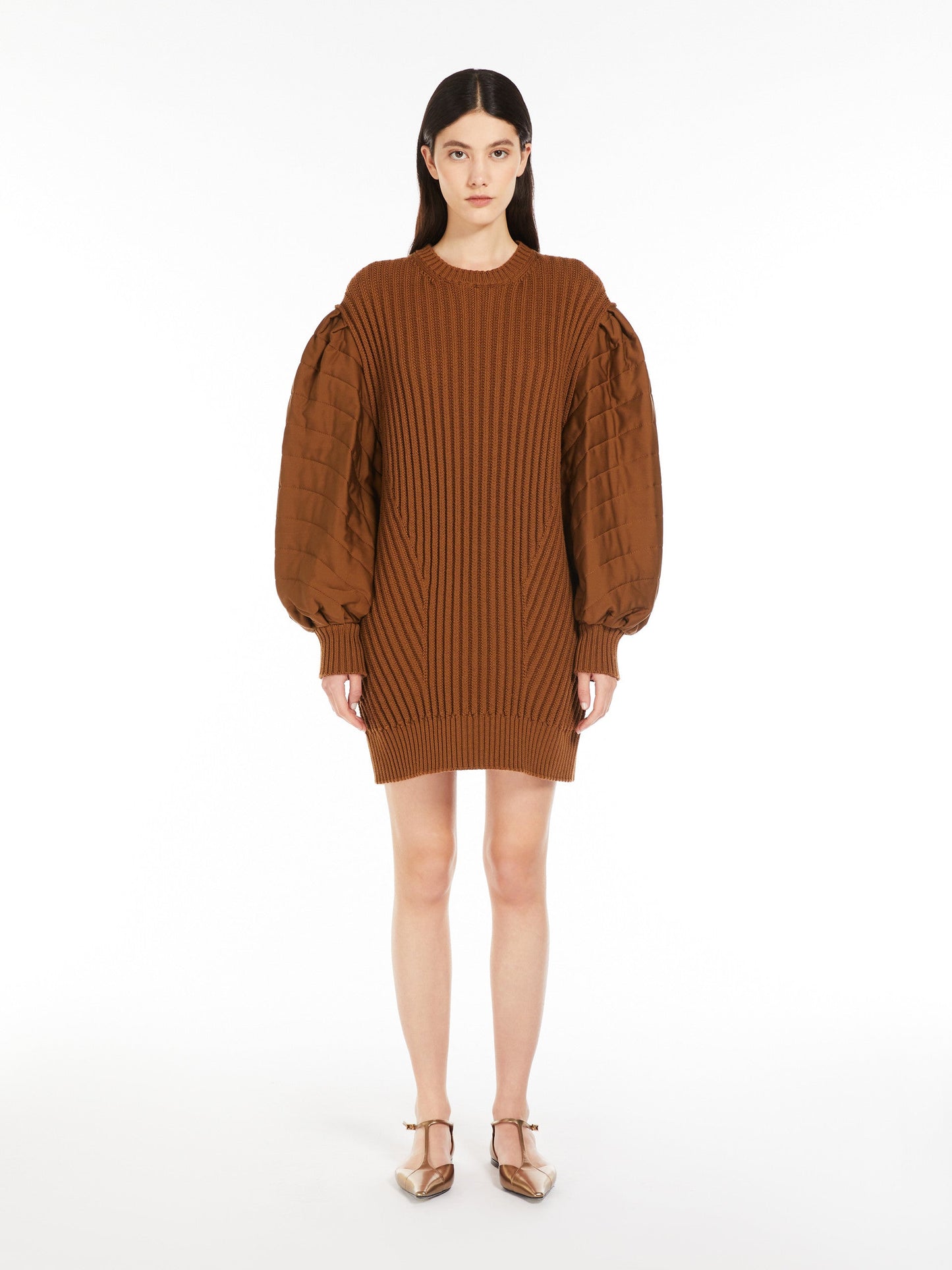 Short ribbed wool dress