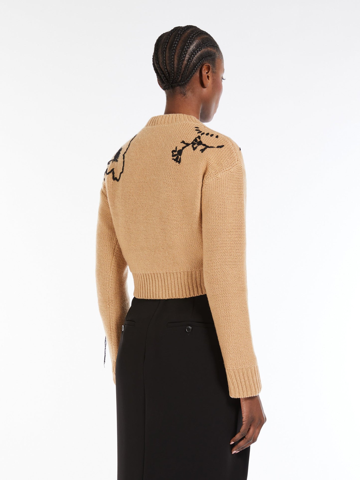 Short wool and cashmere jumper