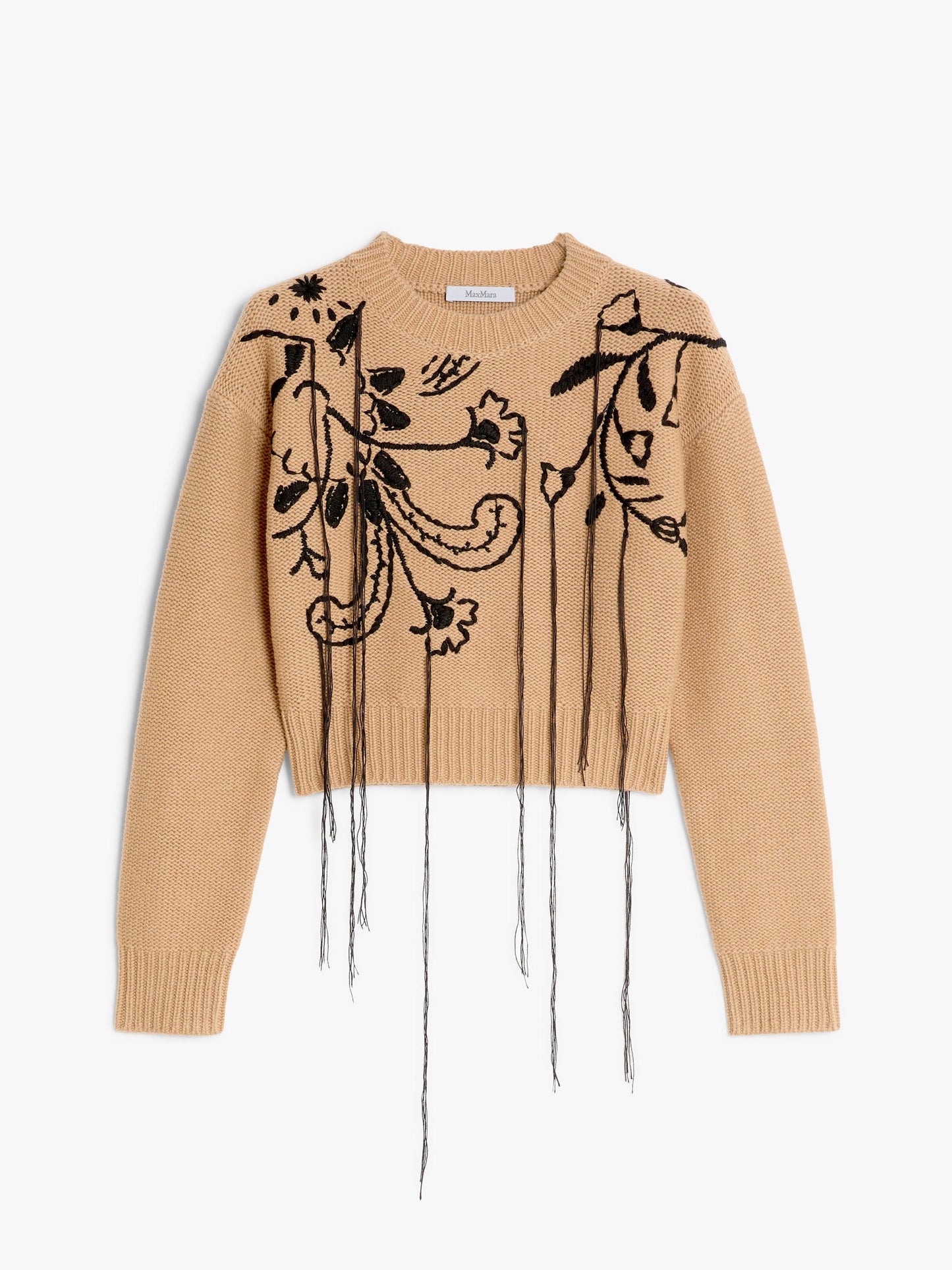 Short wool and cashmere jumper