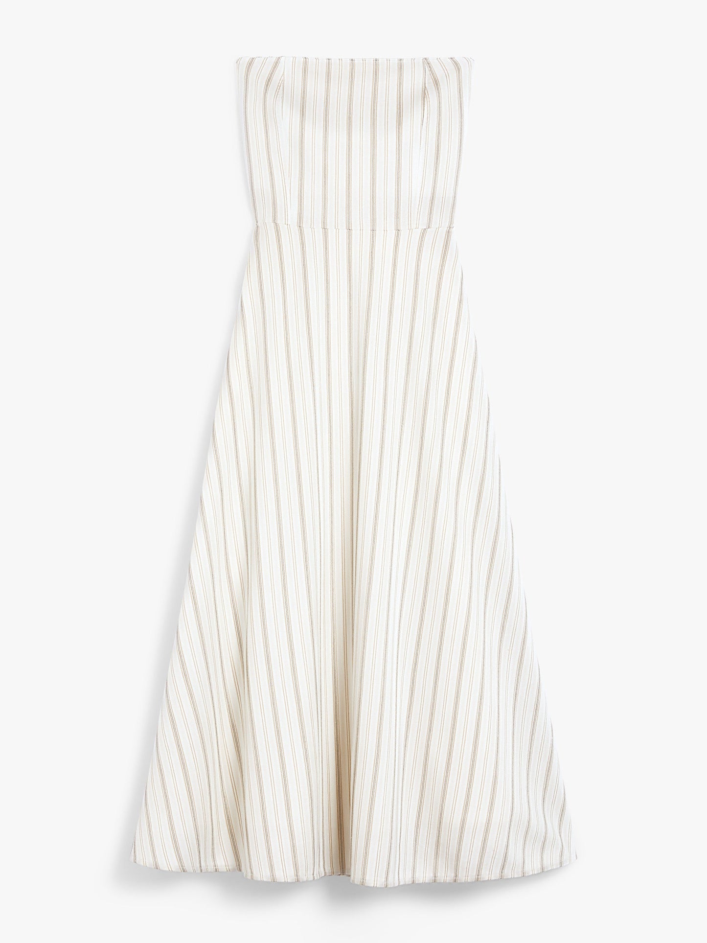 Striped cotton and linen bustier dress