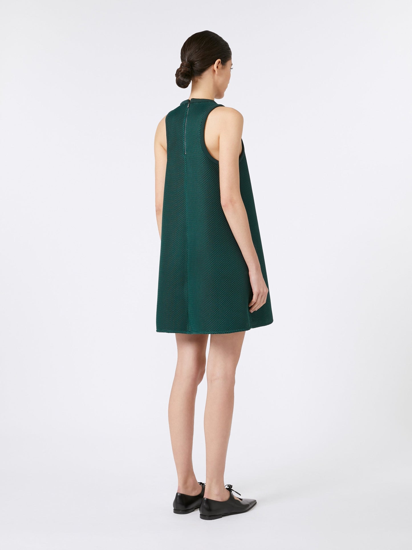 Flared technical mesh dress