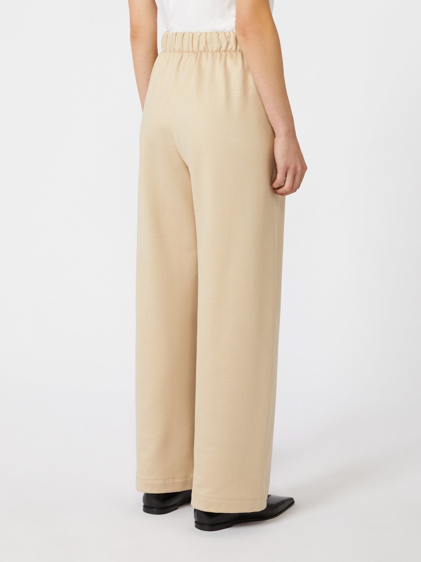 Cotton and silk jersey fleece trousers