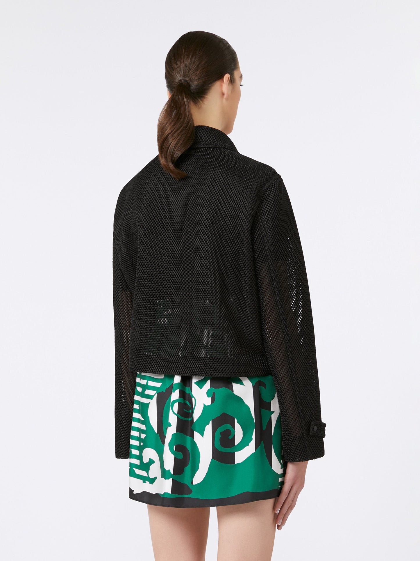 Boxy jacket in technical mesh