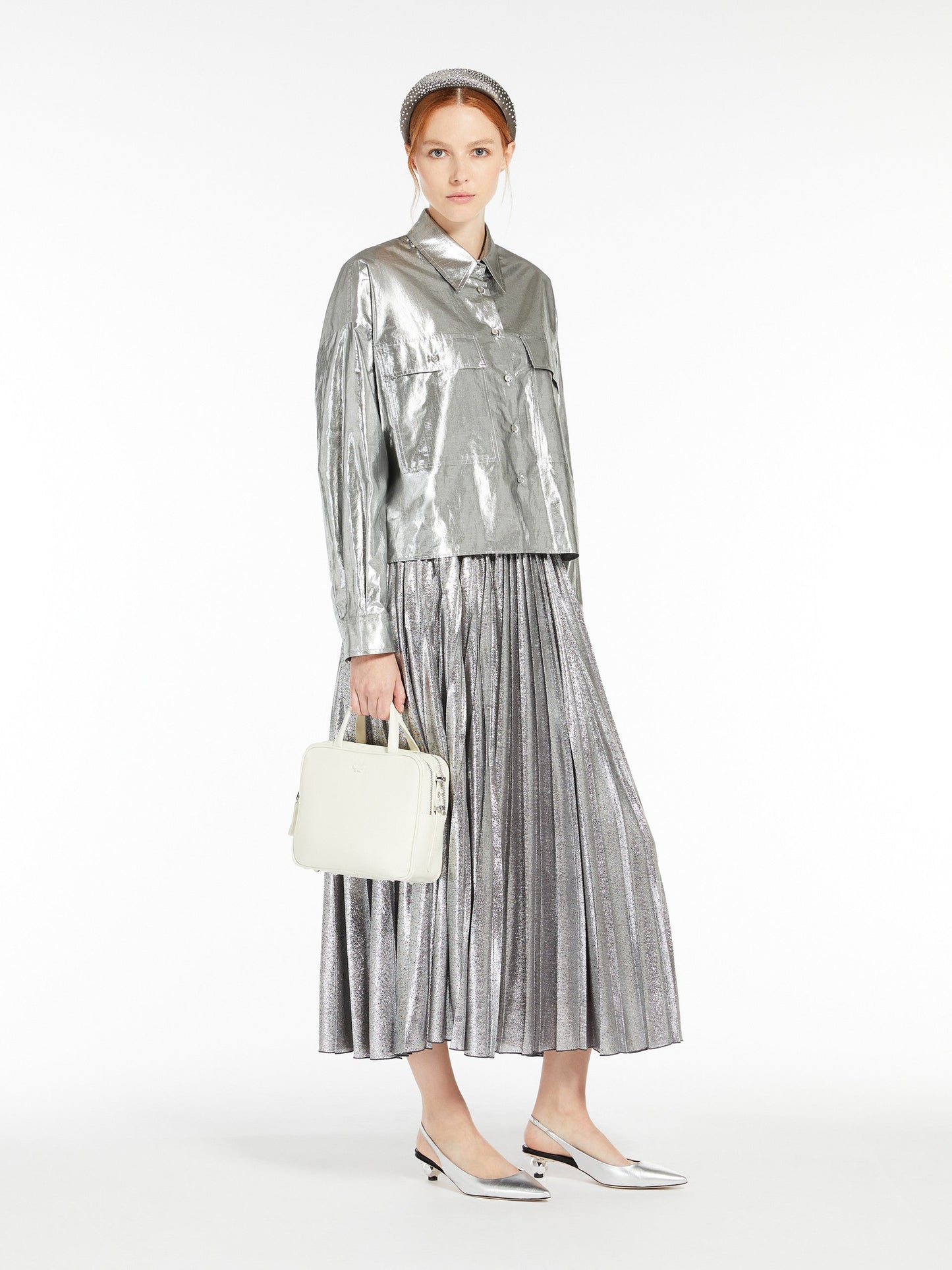Lamé cotton shirt