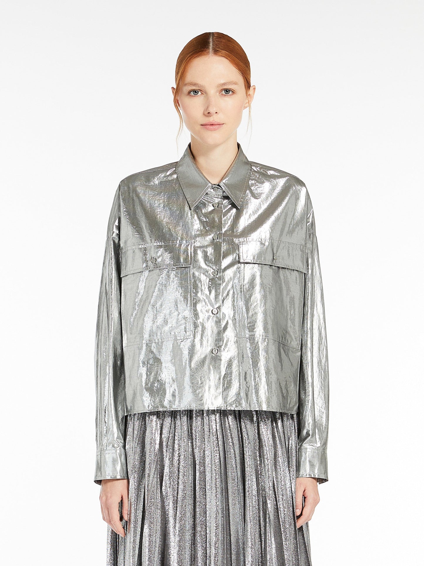Lamé cotton shirt