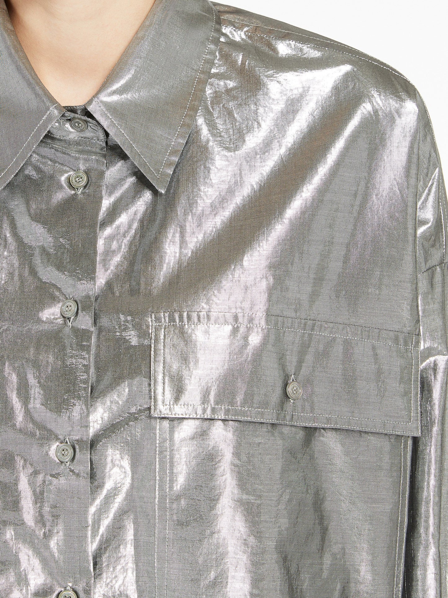 Lamé cotton shirt