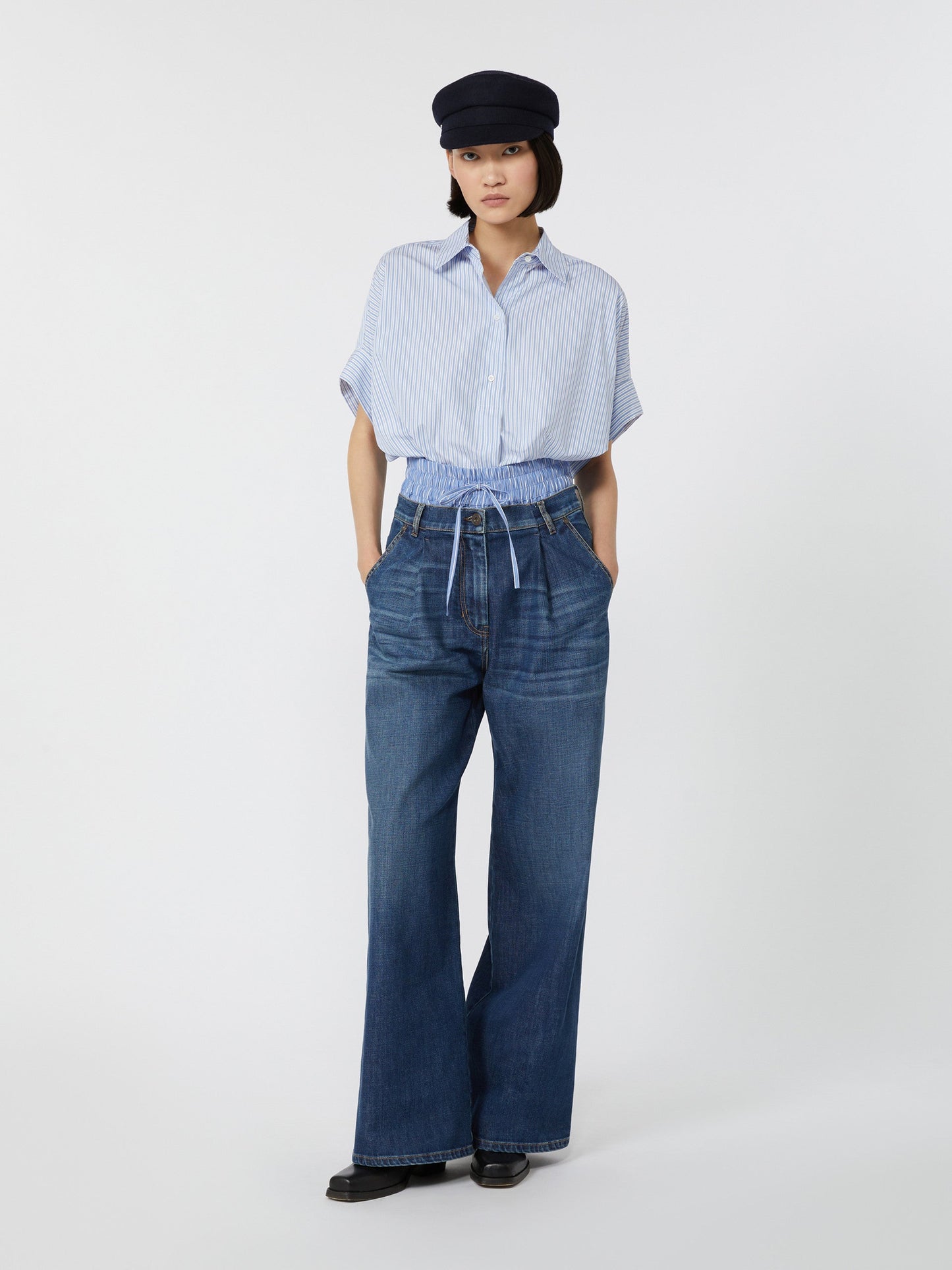 Straight-fit cotton poplin shirt