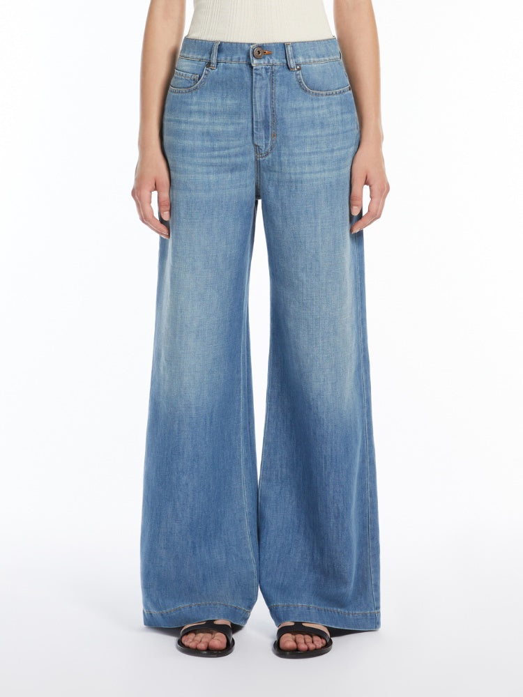 Linen and cotton denim jeans