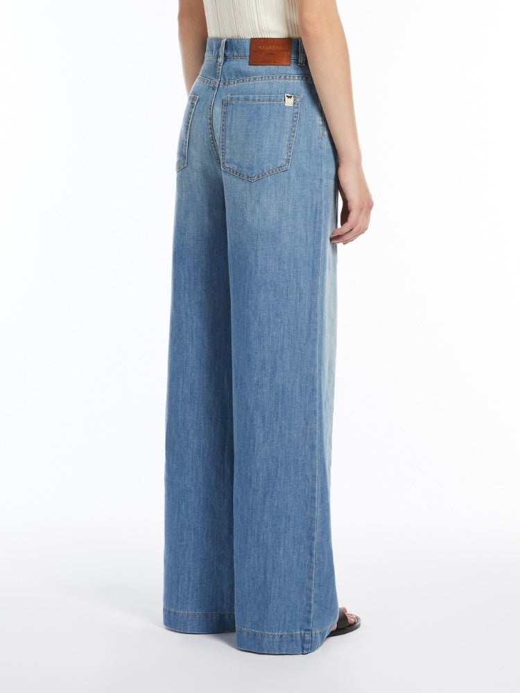 Linen and cotton denim jeans
