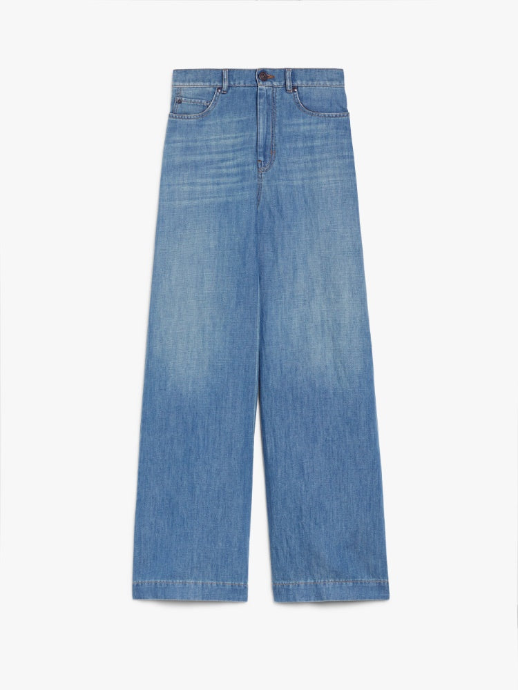Linen and cotton denim jeans