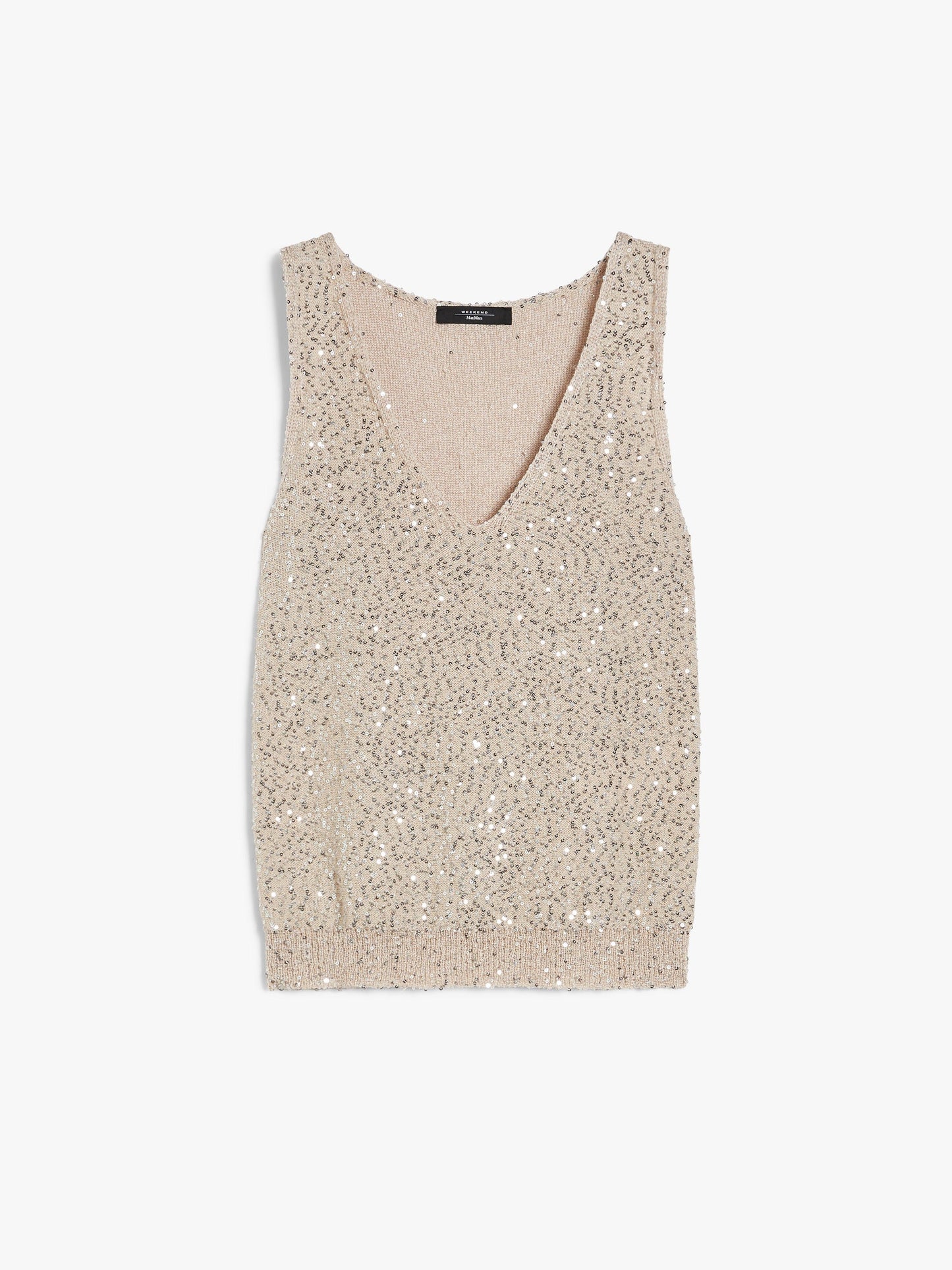 Sequinned yarn top