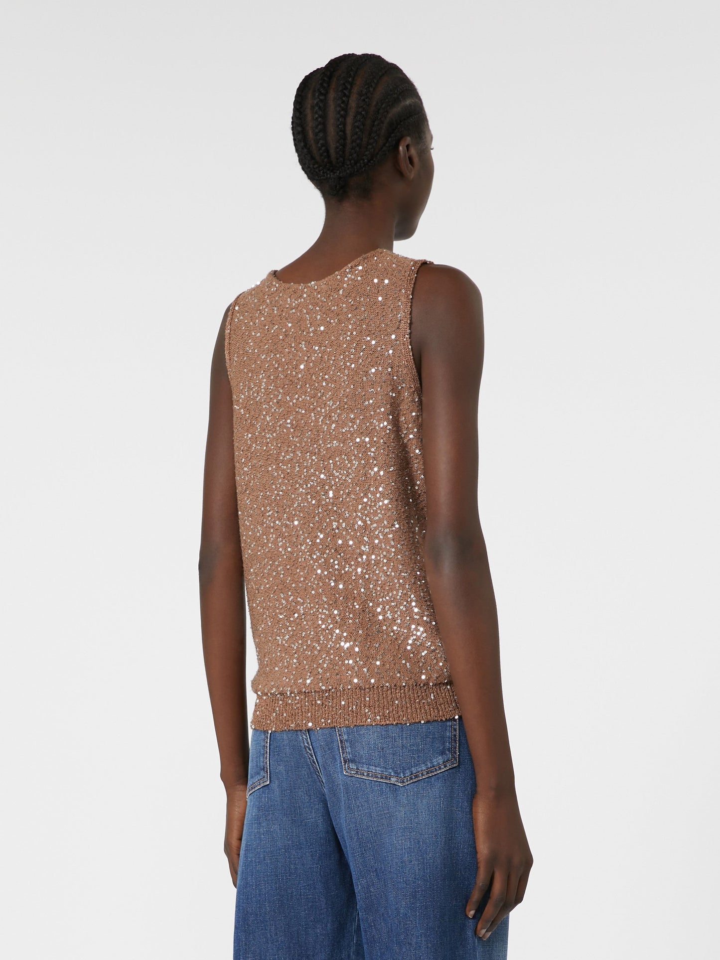 Sequinned knitted top