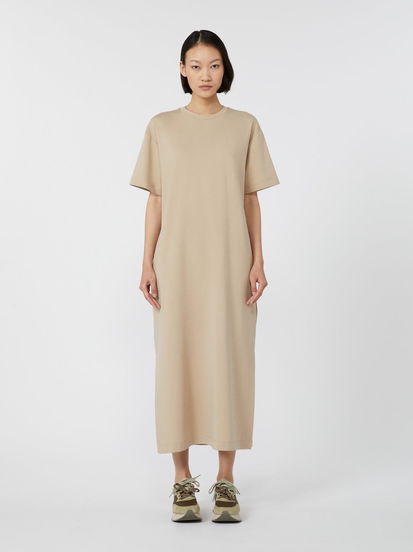 Milano-knit long jersey dress