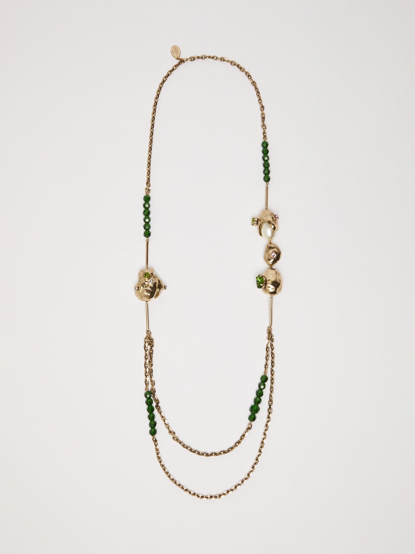 Metal double-strand necklace