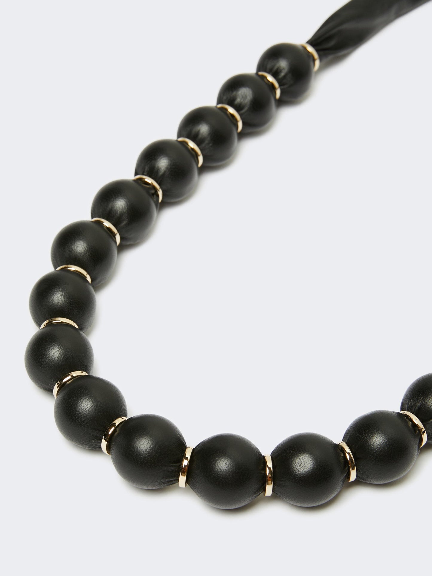 Leather-sphere necklace
