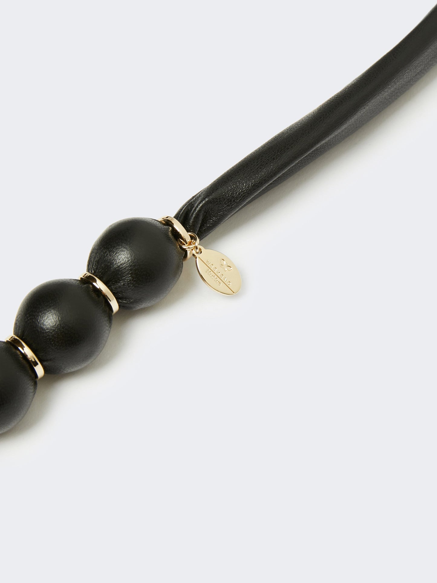 Leather-sphere necklace