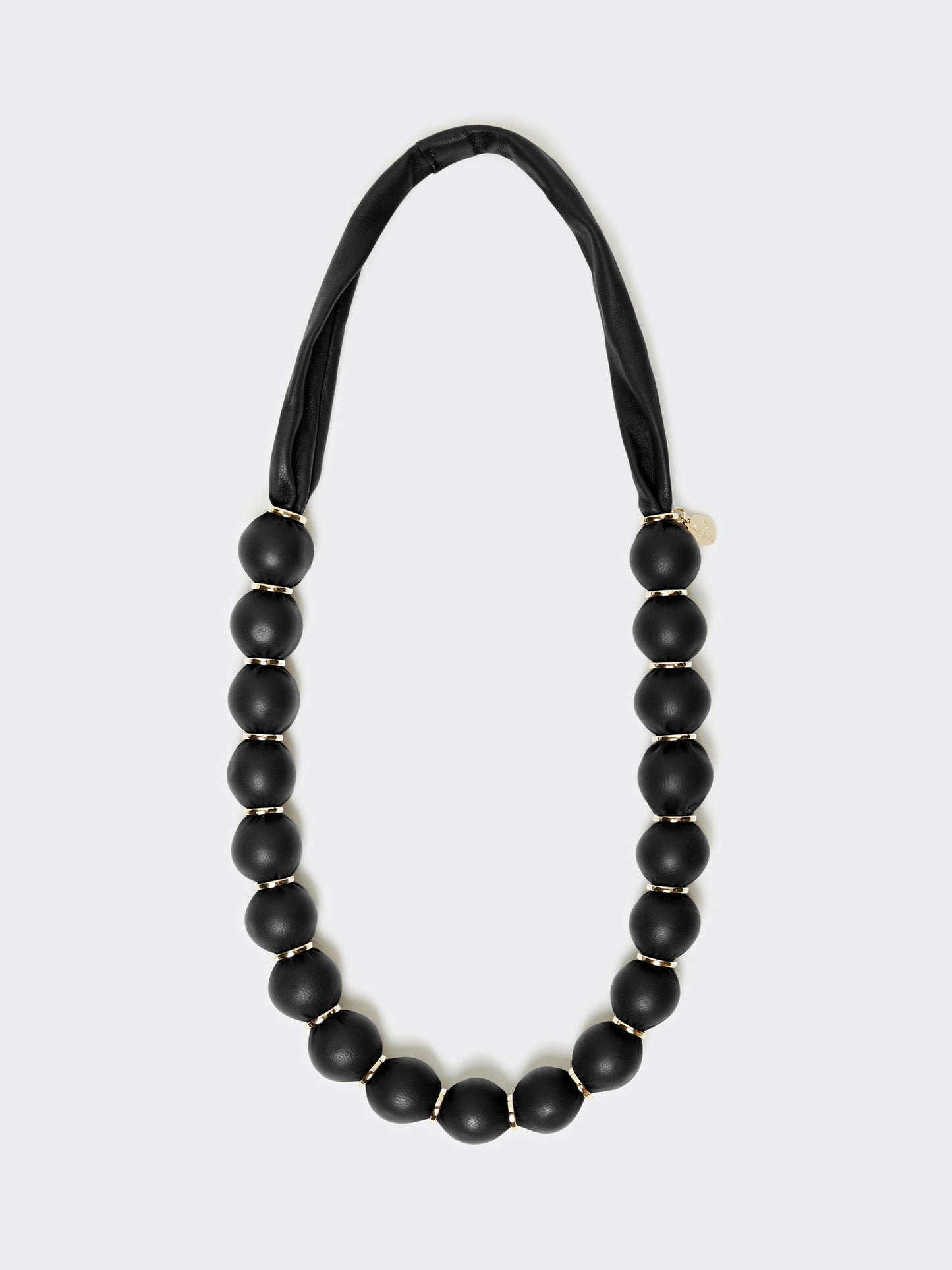 Leather-sphere necklace