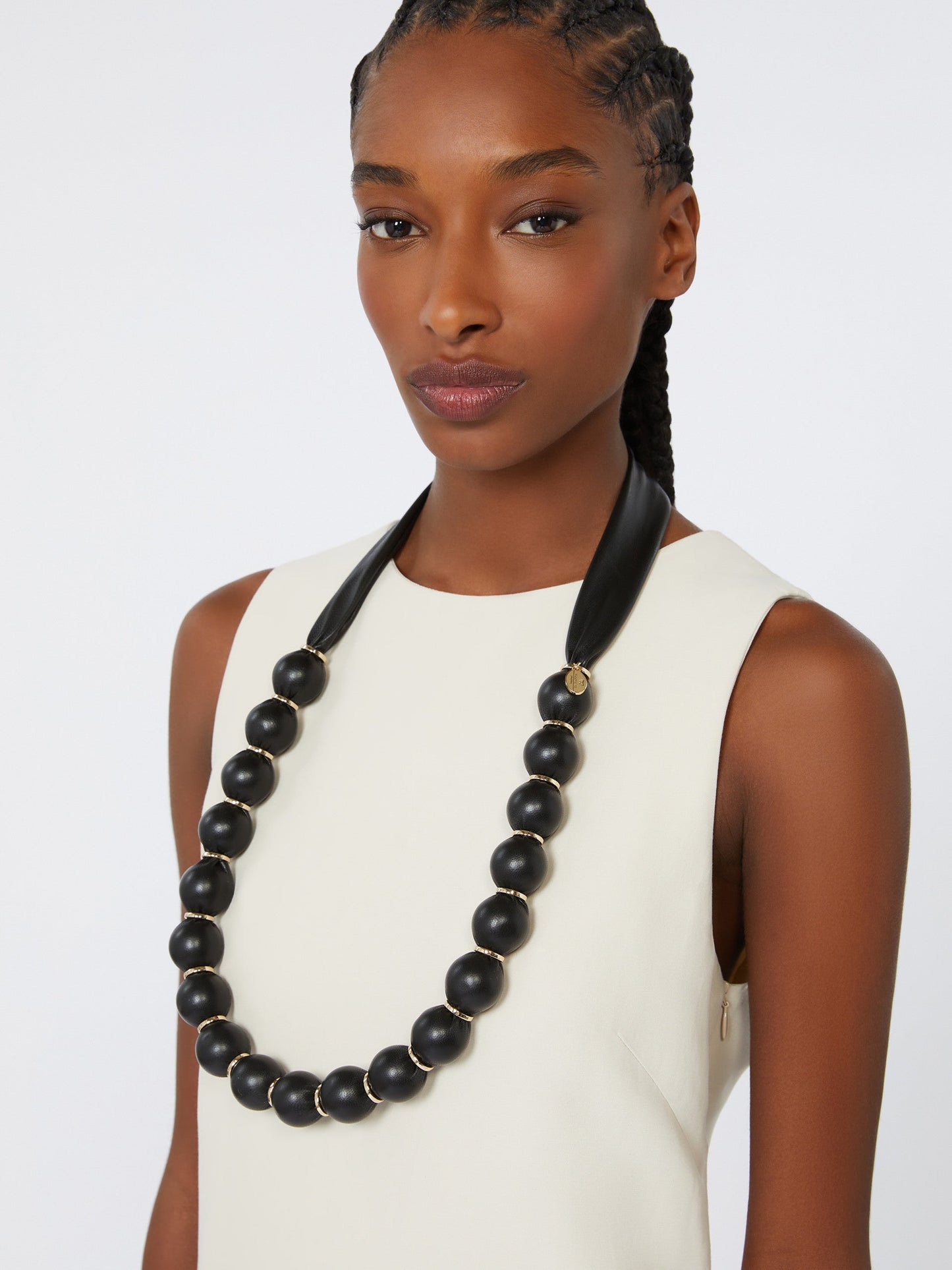 Leather-sphere necklace