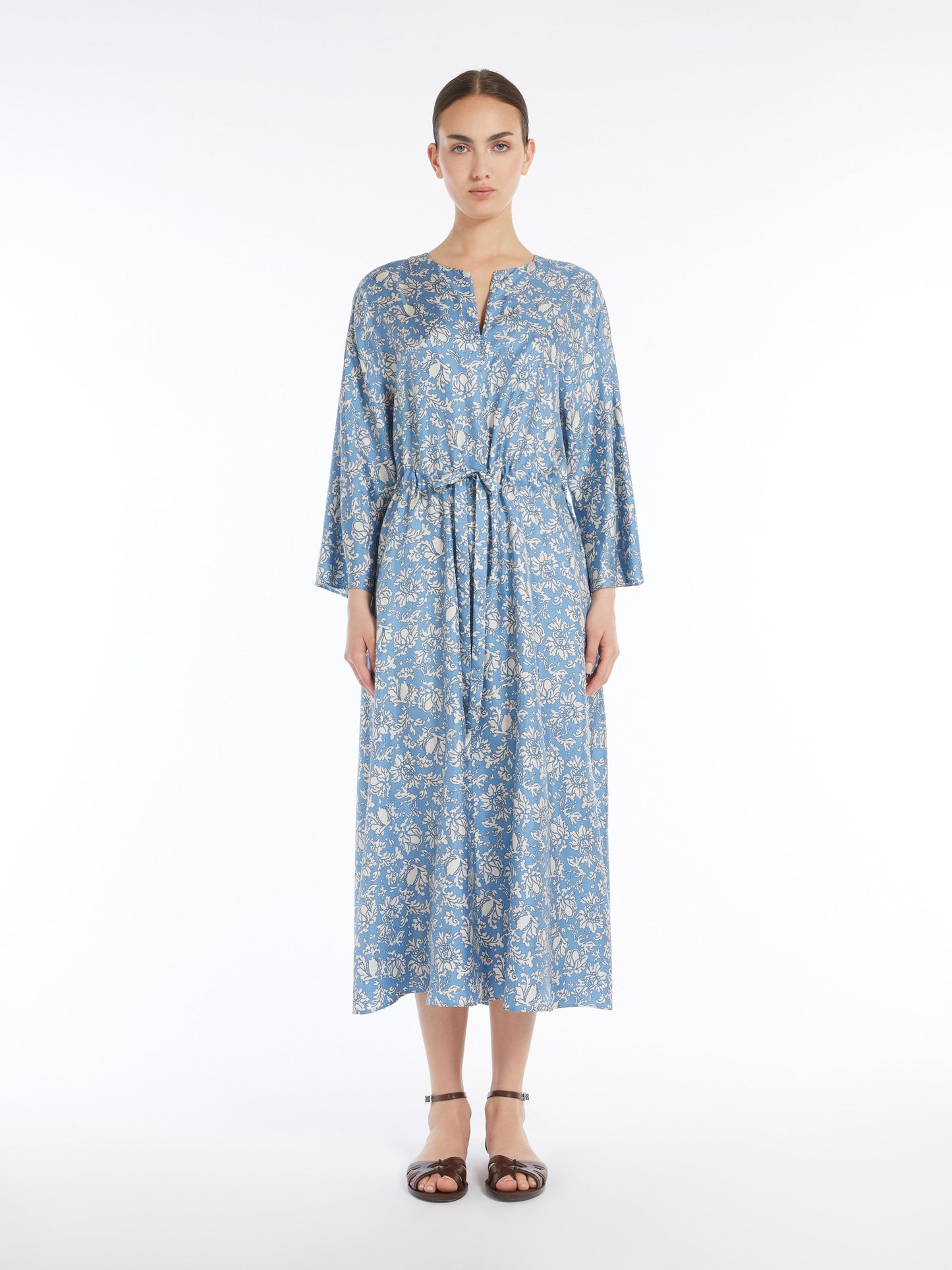 Long printed twill dress