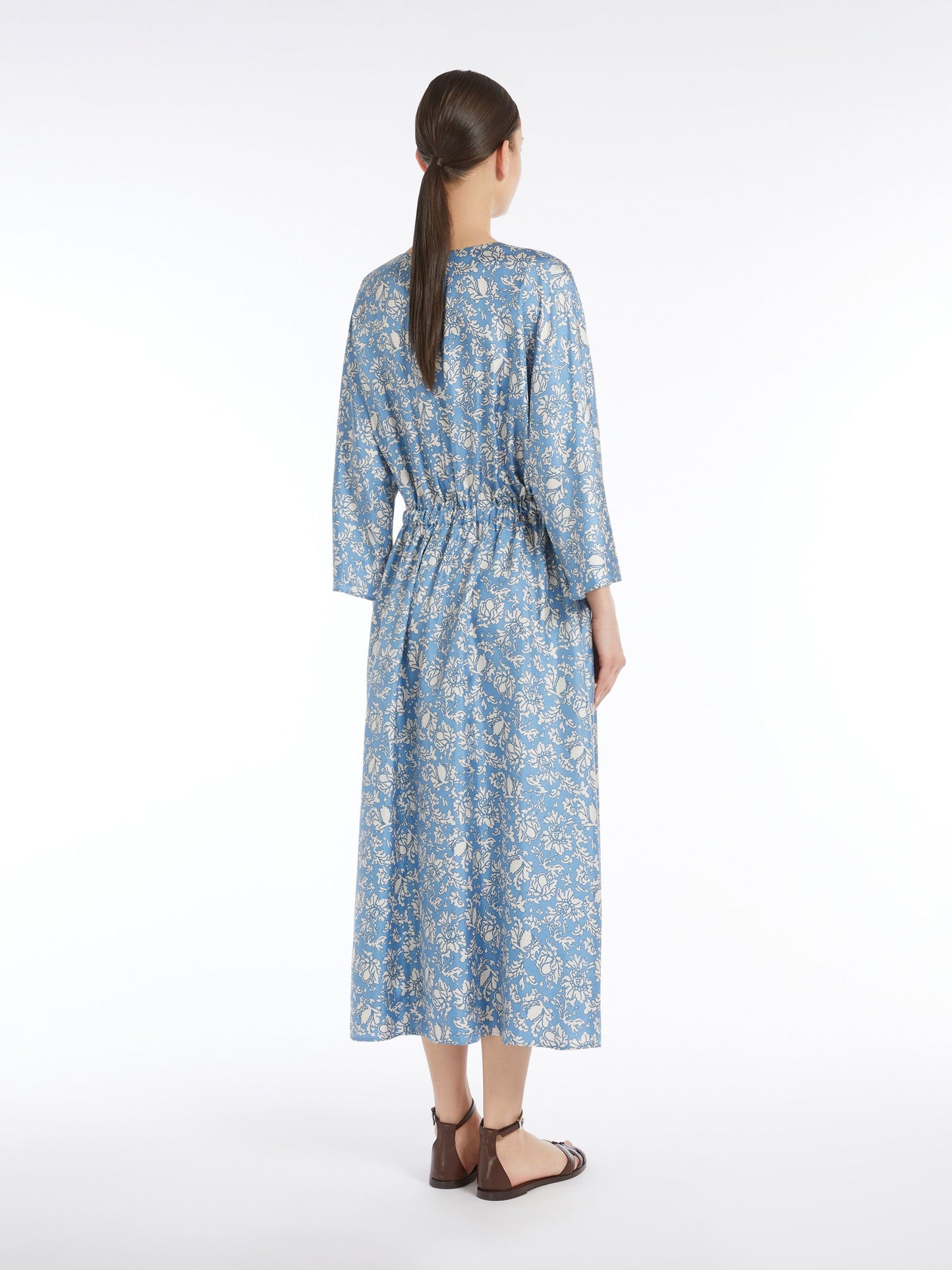 Long printed twill dress