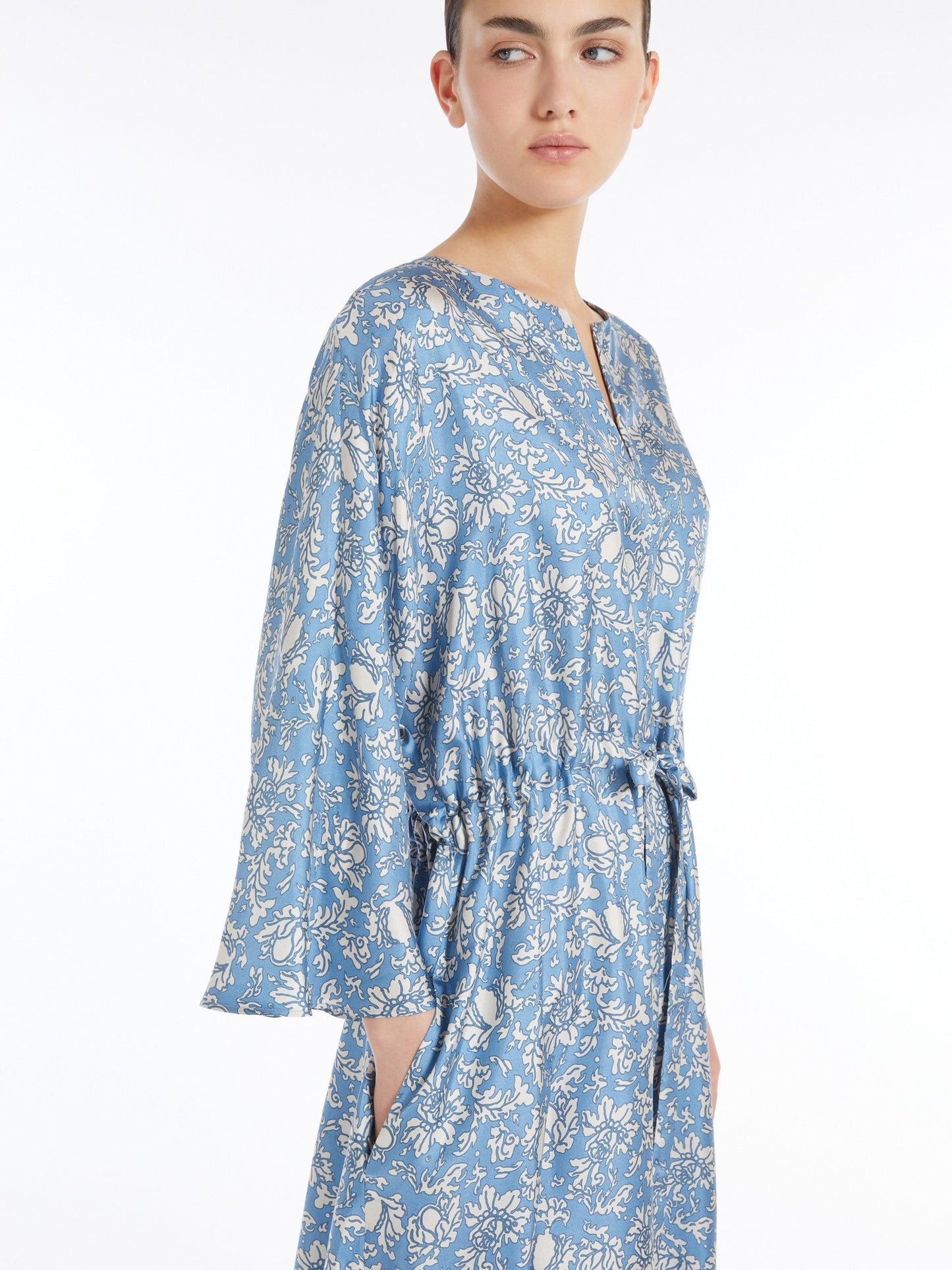 Long printed twill dress