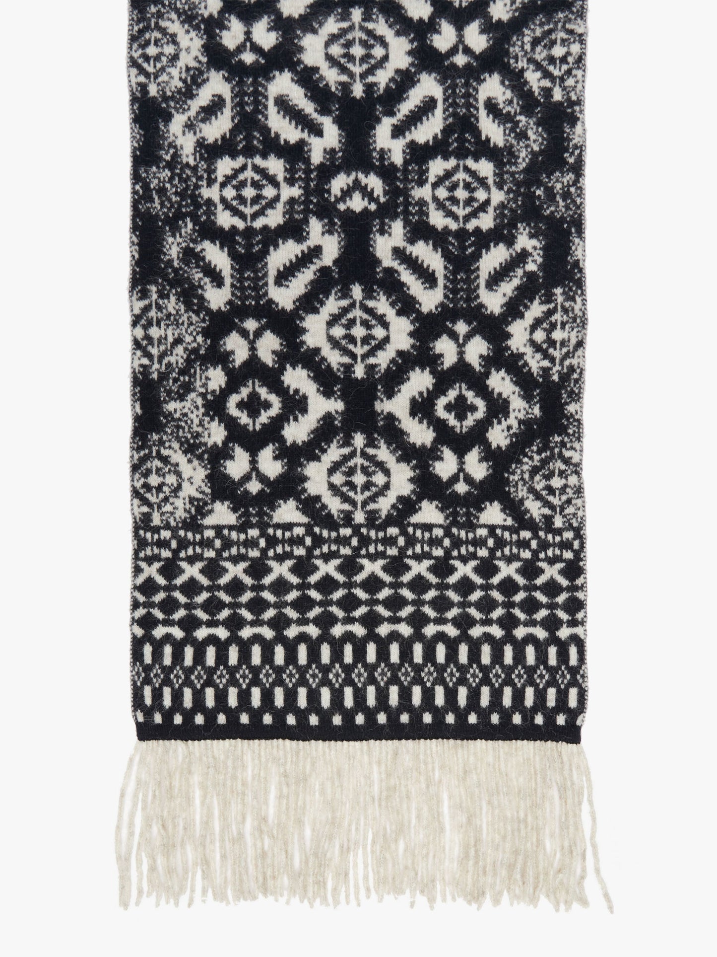 Jacquard-knit wool and mohair scarf
