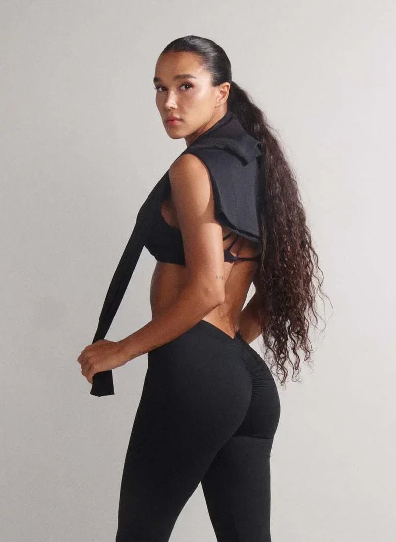 Black Minimalist Activewear Set for Women