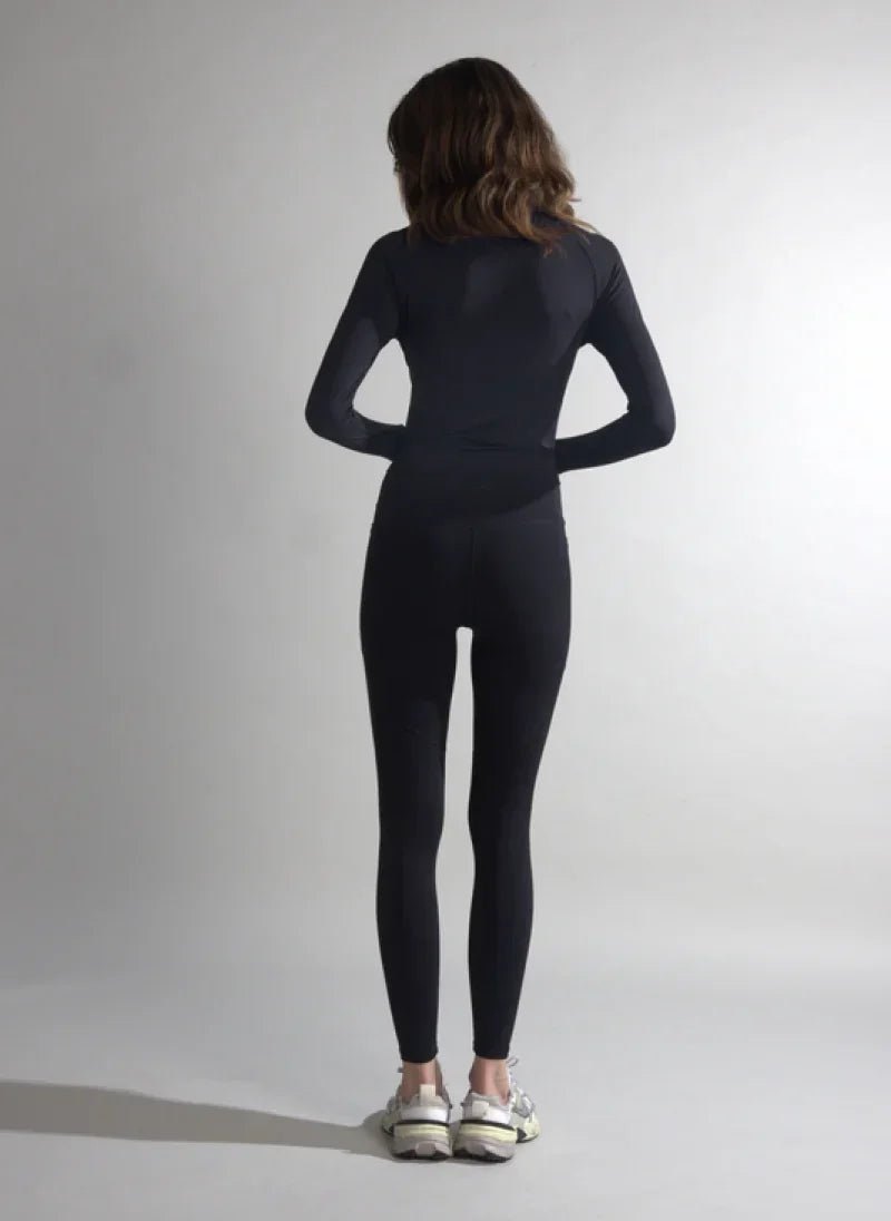 Black Zip-Up Athleisure Co-Ord Set for Women