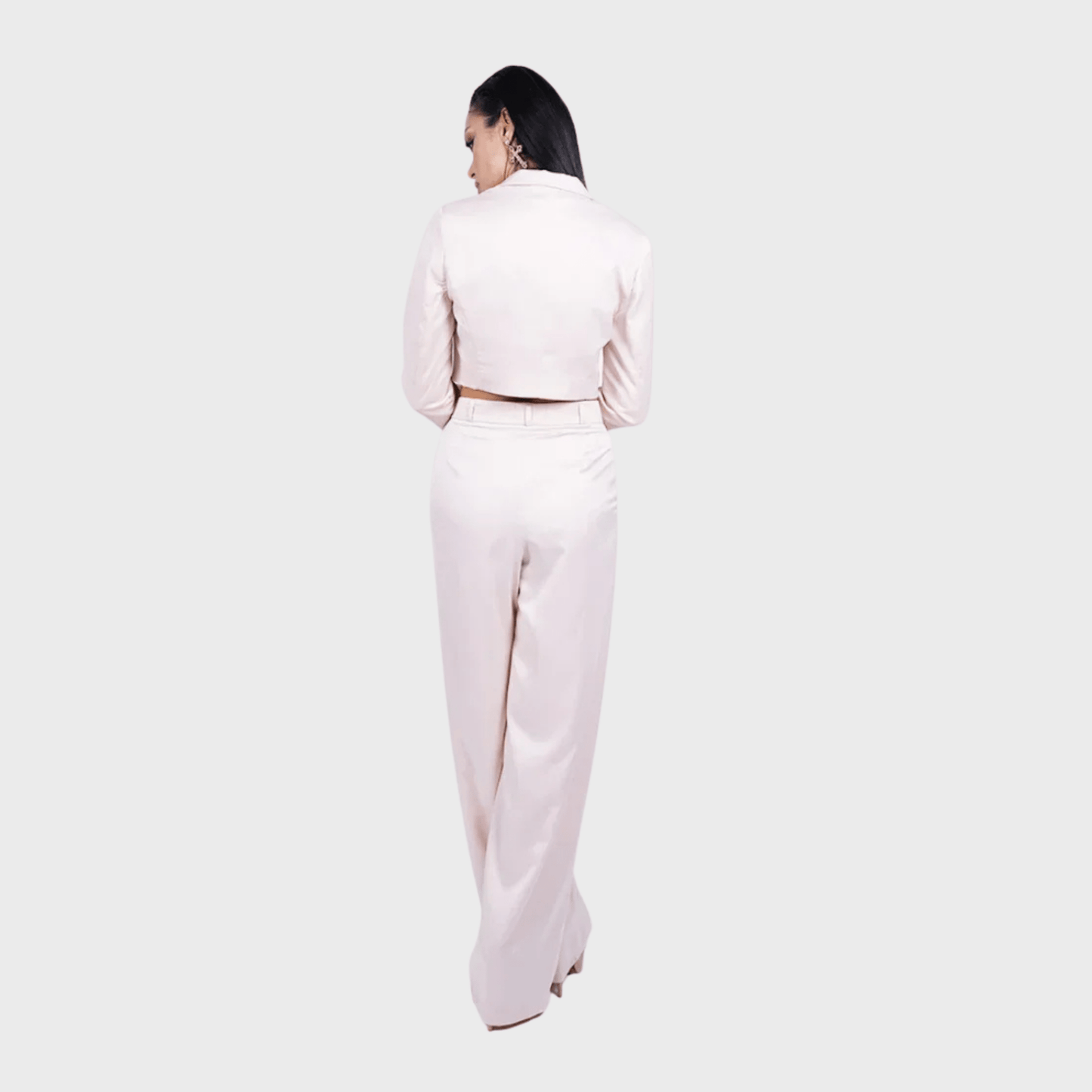 Champagne Pink Satin Co-ord Set for Women