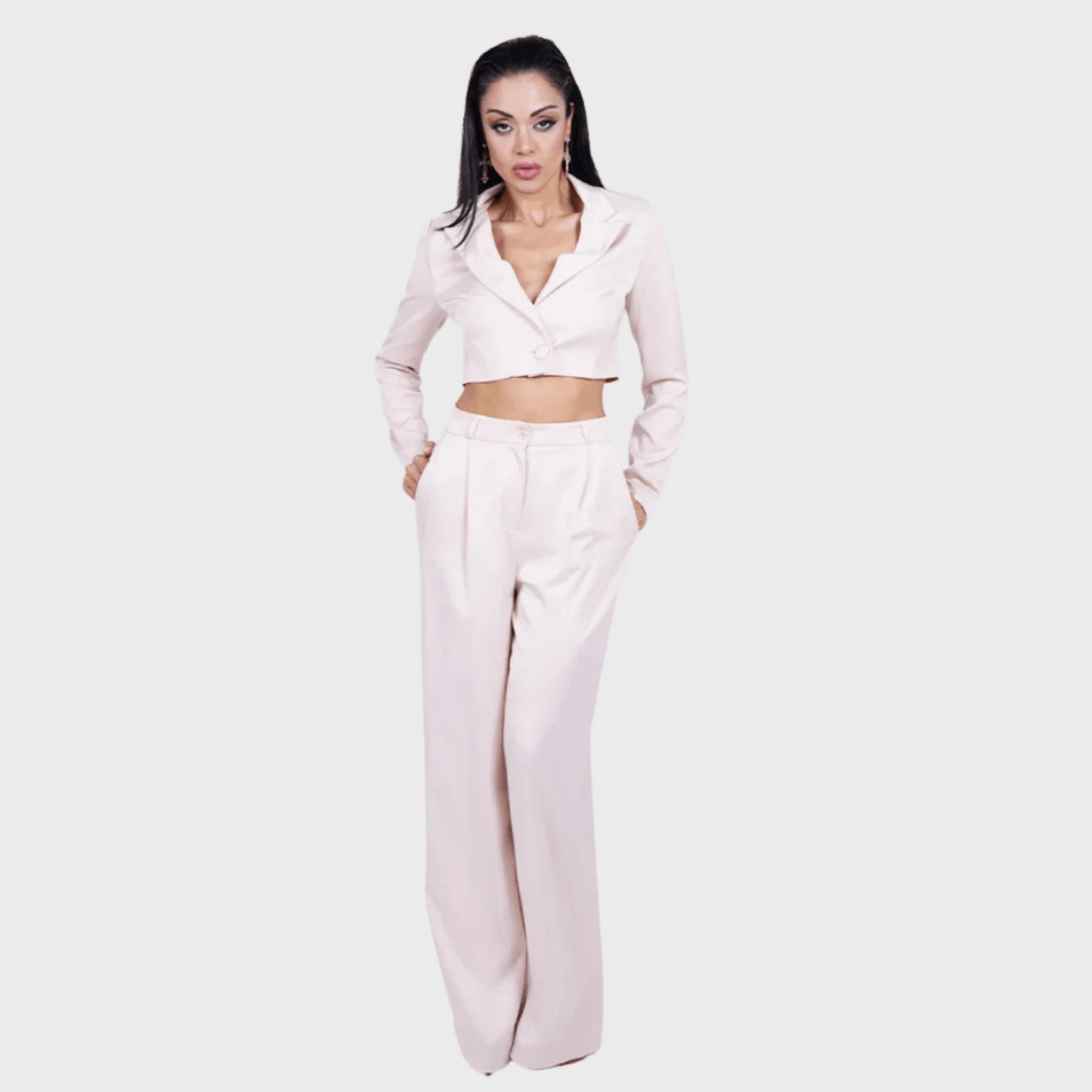 Champagne Pink Satin Co-ord Set for Women