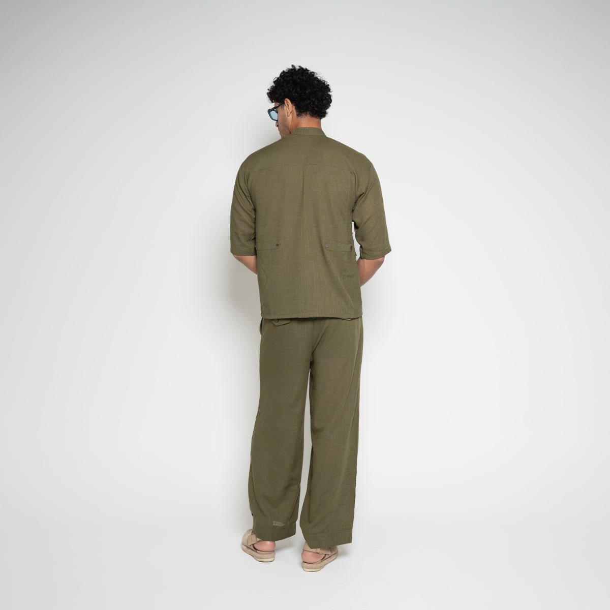 FM Linen Army Shirt – Army Green