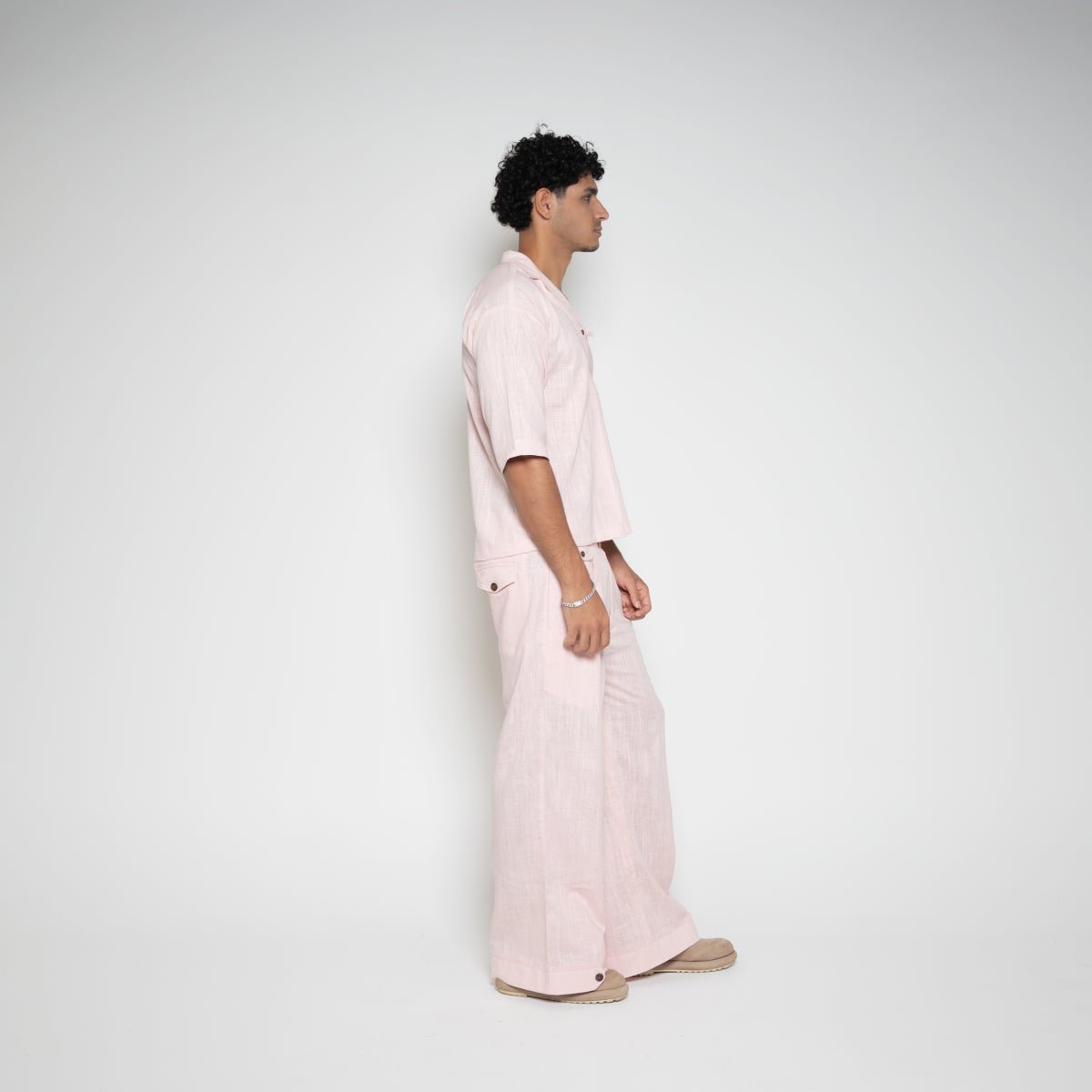 Linen-Blend Carpenter Pants – Pink Ombre – FM Streetwear