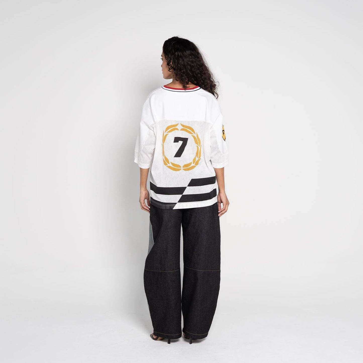 Oversized Mesh T-Shirt – White